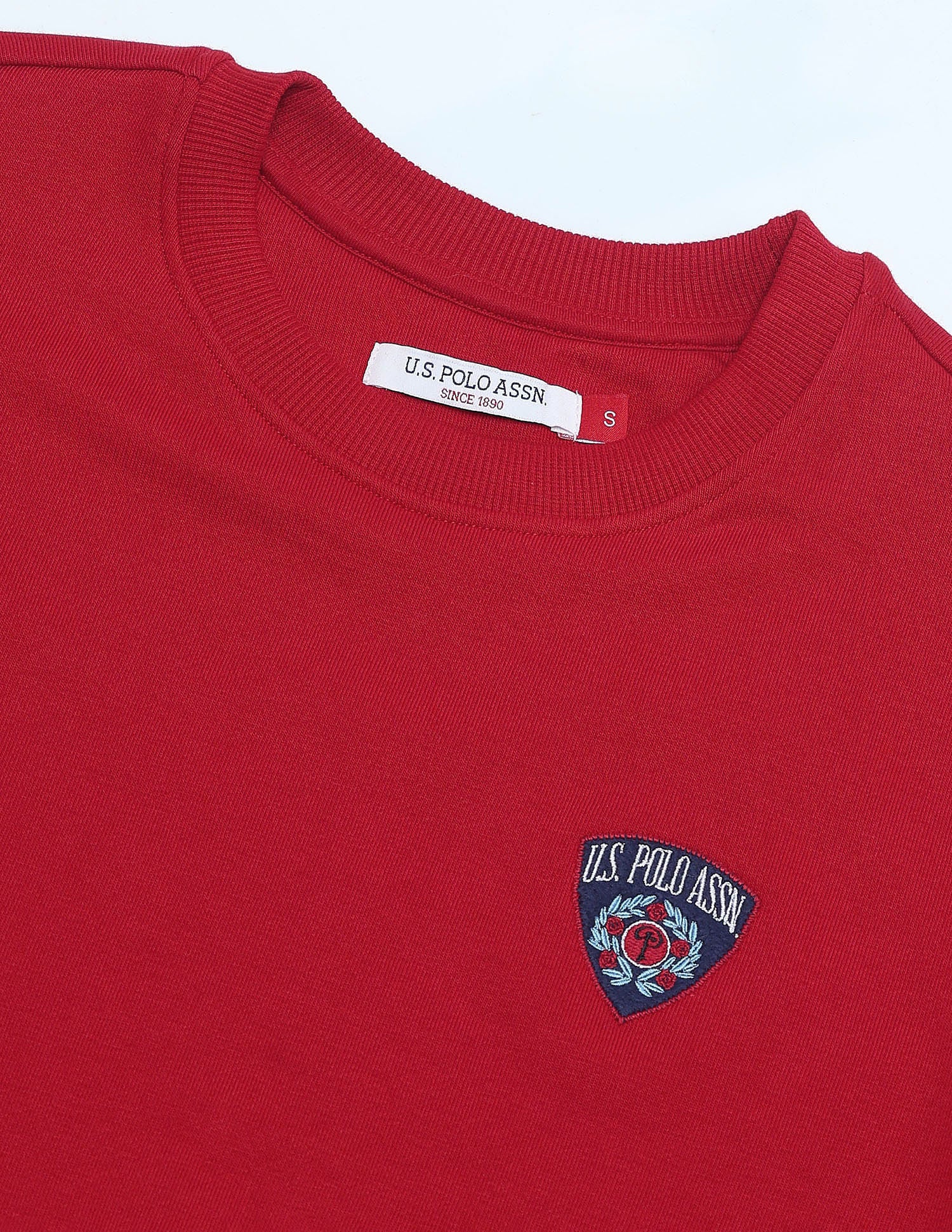 Solid Regular Fit Sweatshirt Red - U.S. Polo Assn. India | Large