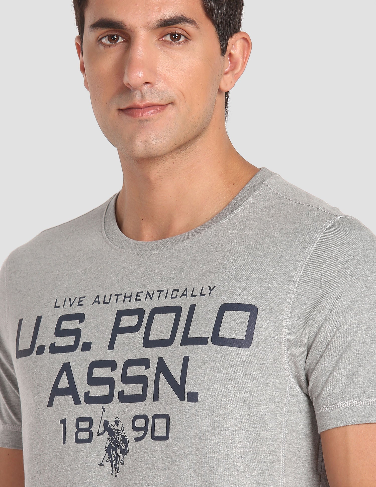 Crew Neck Tri Blend I682 Lounge T-Shirt - Pack Of 1 Grey - U.S. POLO ASSN. | Large