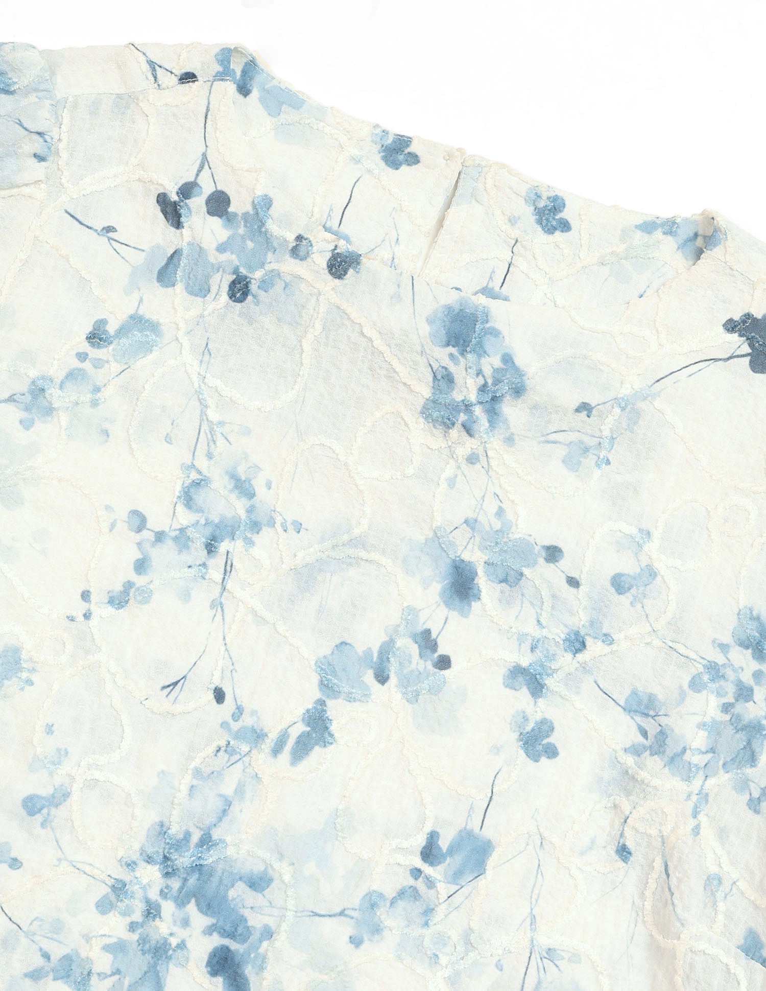 Floral Textured Top Blue - U.S. POLO ASSN. | Large