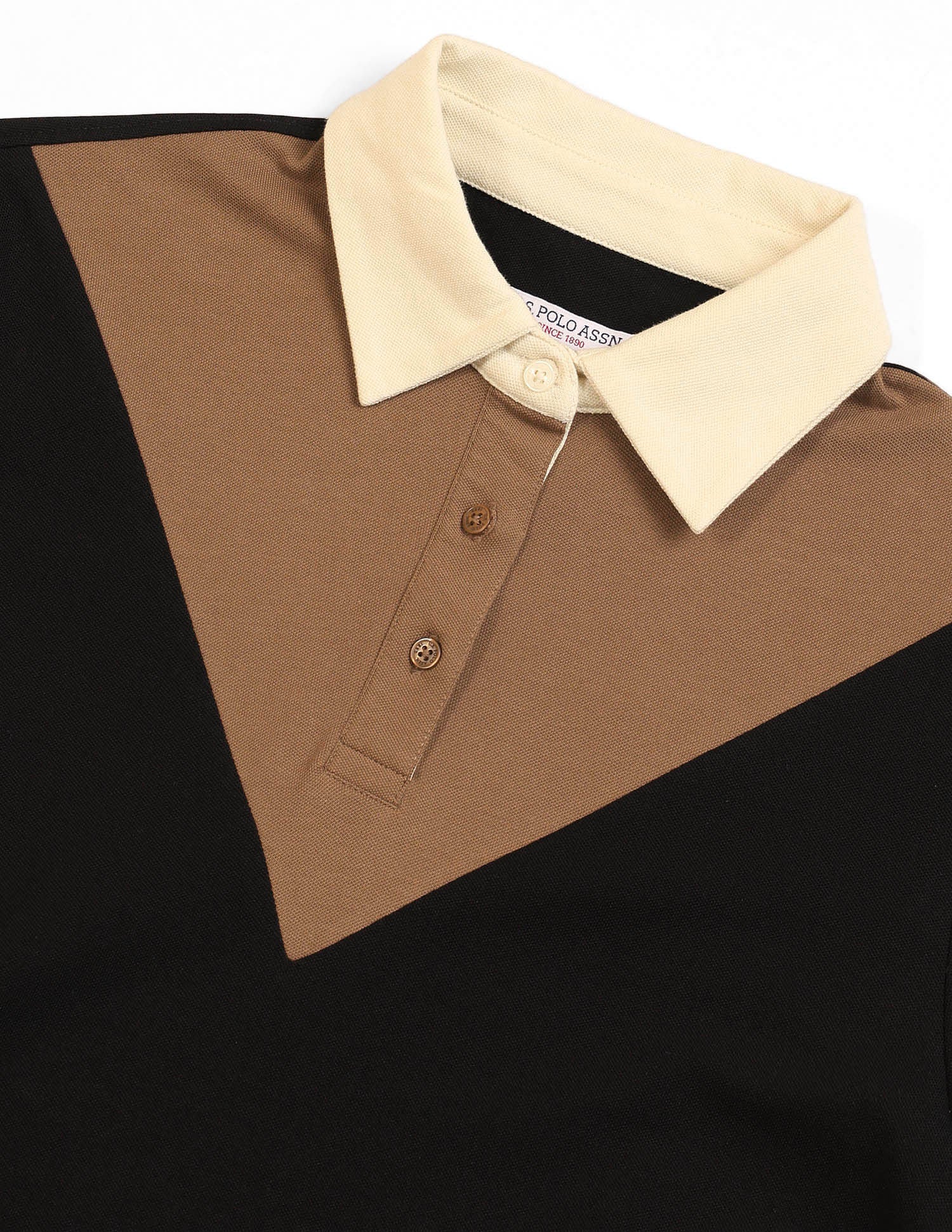 Relaxed Fit Colourblocked Polo Shirt Black - U.S. Polo Assn. India | Large