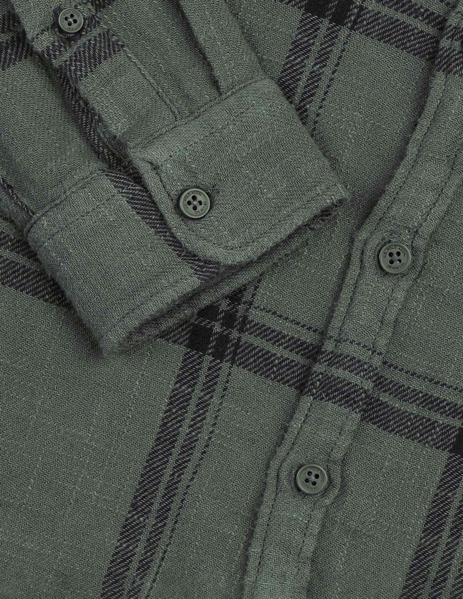 Windowpane Checked Regular Fit Shirt Green - U.S. POLO ASSN. | Large