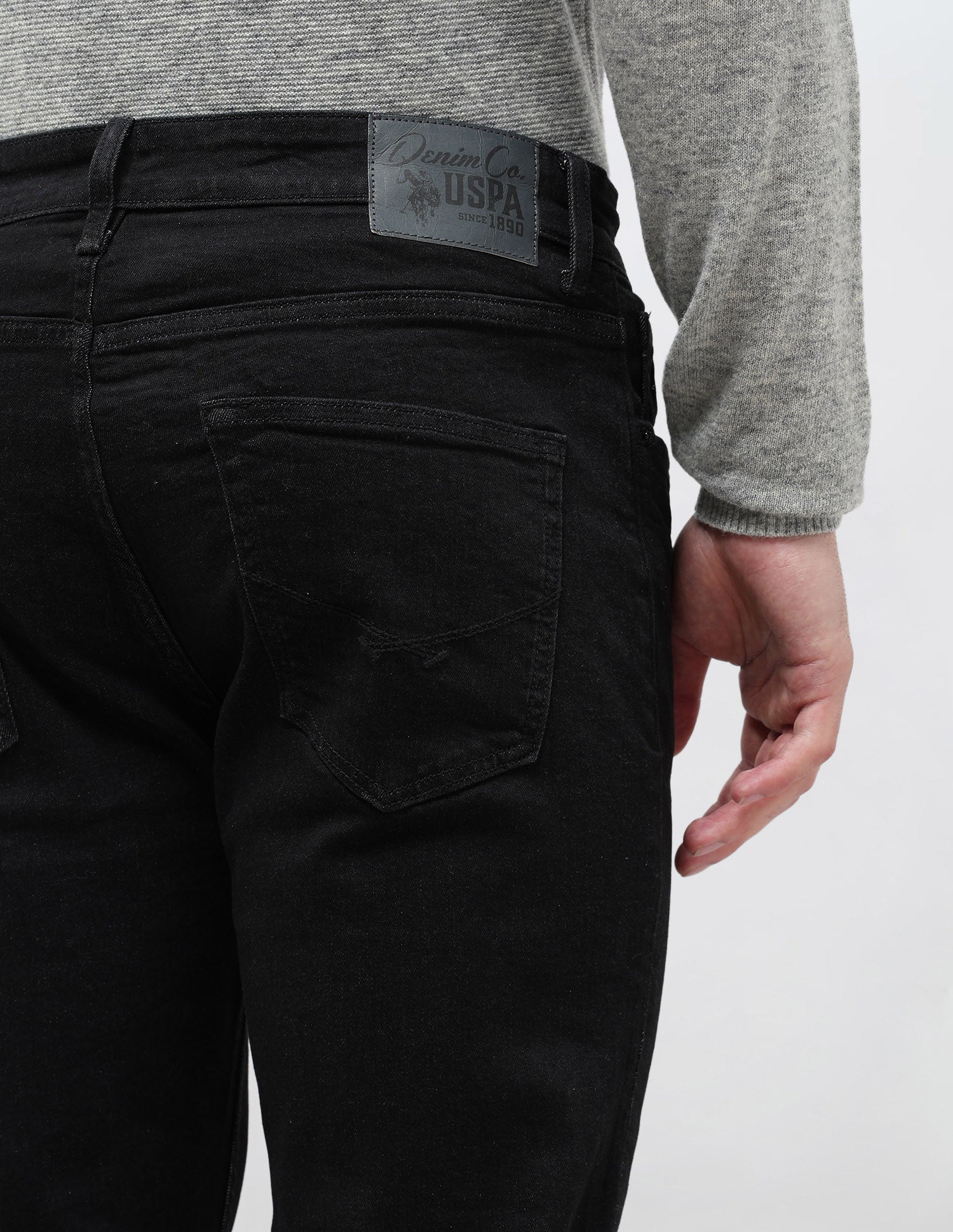 Harold Slim Straight Fit Black Jeans Black - U.S. POLO ASSN. | Large