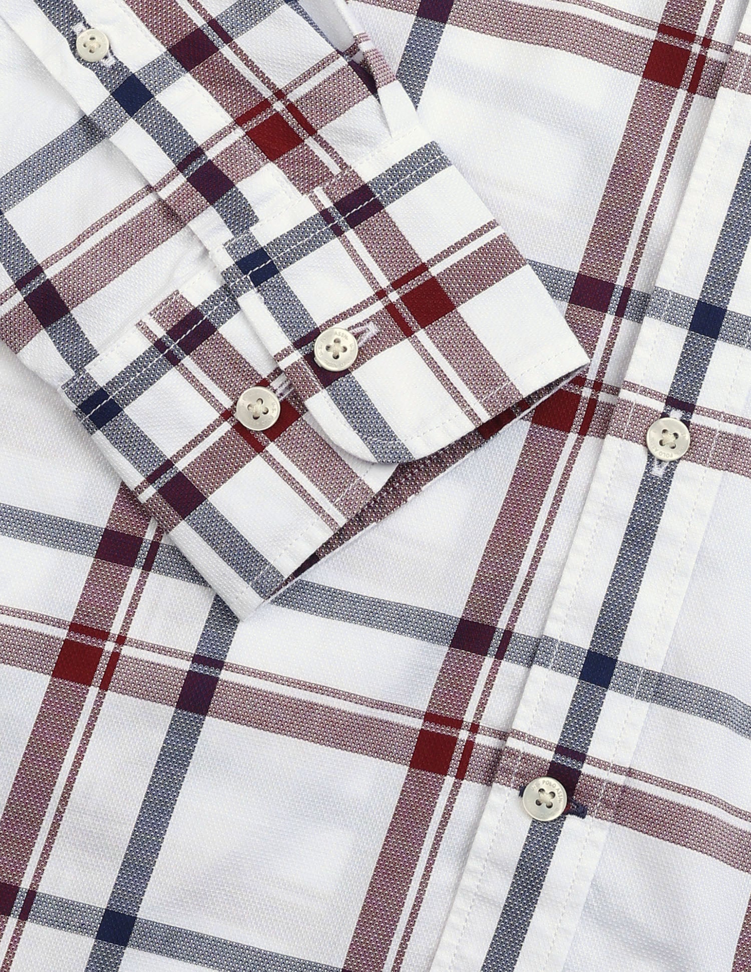 Grid Tattersall Checked Tailored Fit Shirt Red - U.S. Polo Assn. India | Large