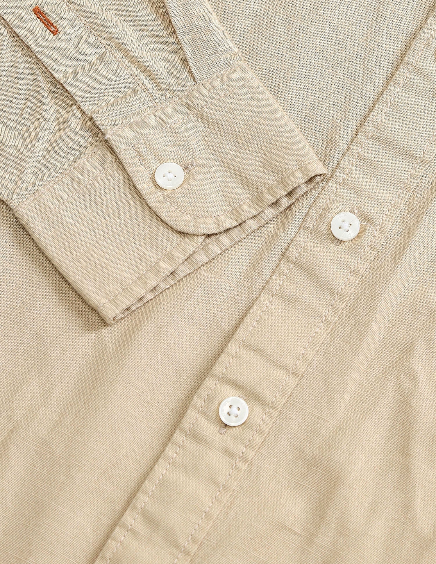 Slim Fit Solid Twill Shirt Khaki - U.S. Polo Assn. India | Large