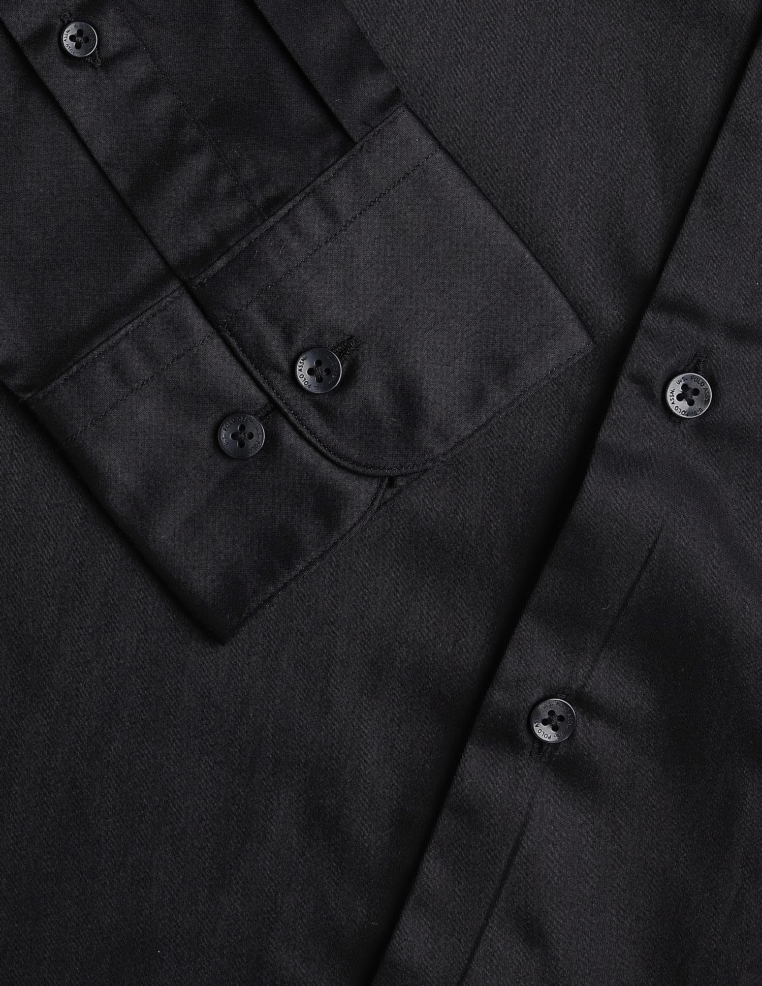 Tailored Fit Solid Shirt Black - U.S. Polo Assn. India | Large