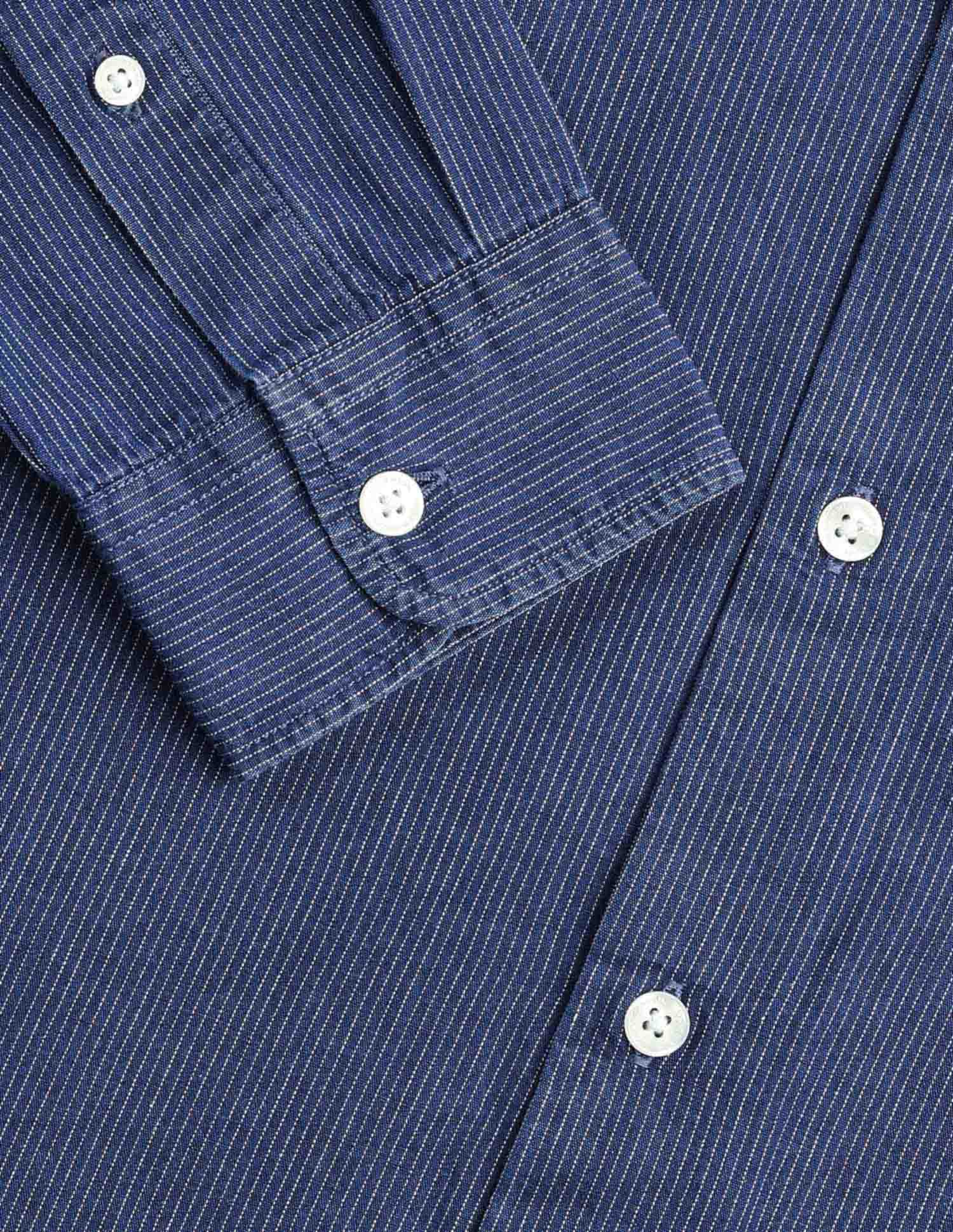PinStriped Regular Fit Poplin Shirt Dark Indigo - U.S. Polo Assn. India | Large