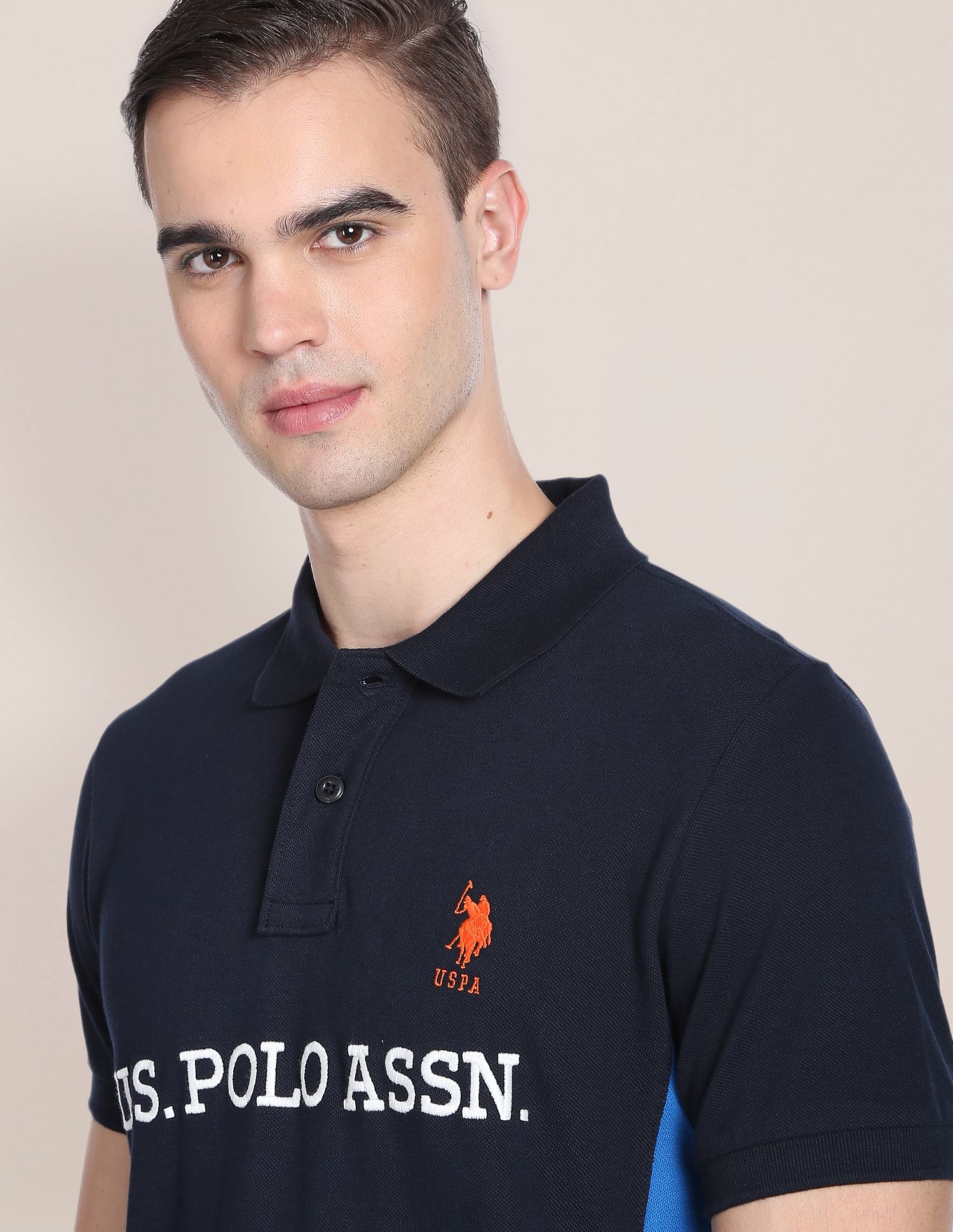Iconic Number Cotton Polo Shirt Navy - U.S. Polo Assn. India | Large