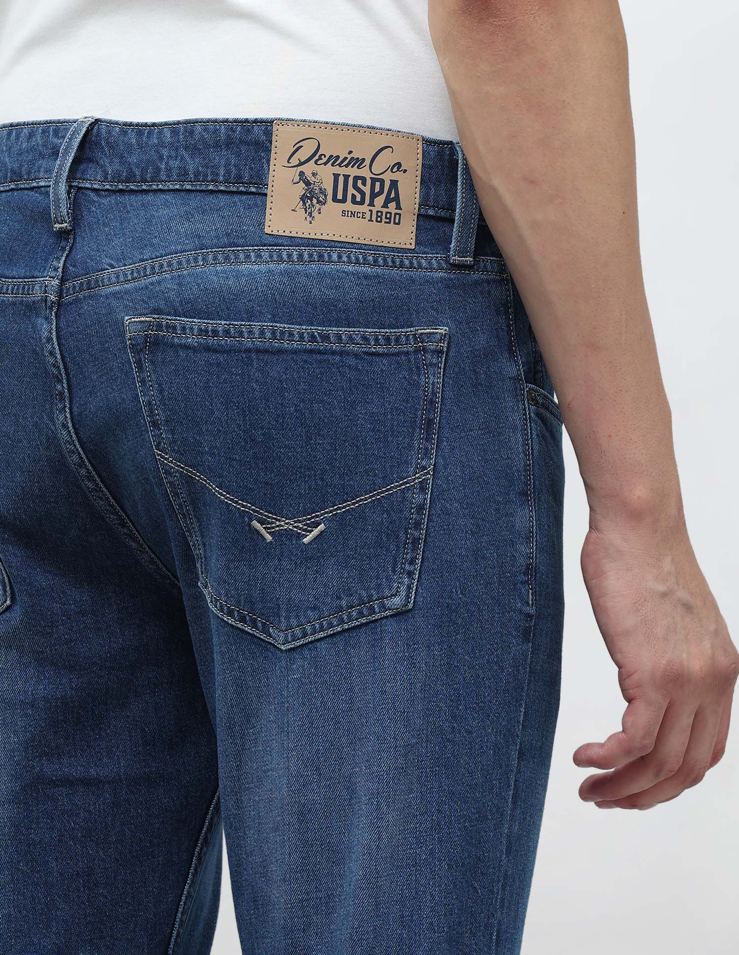 Brandon Slim Tapered Fit Whiskered Jeans Indigo - U.S. POLO ASSN. | Large