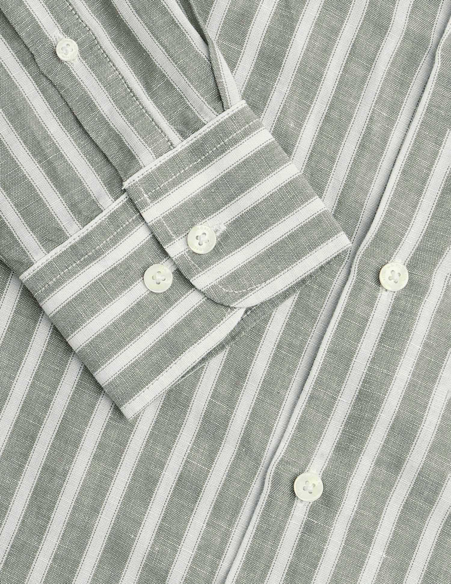 Vertical Striped Tailored Fit Shirt Light Green - U.S. POLO ASSN. | Large