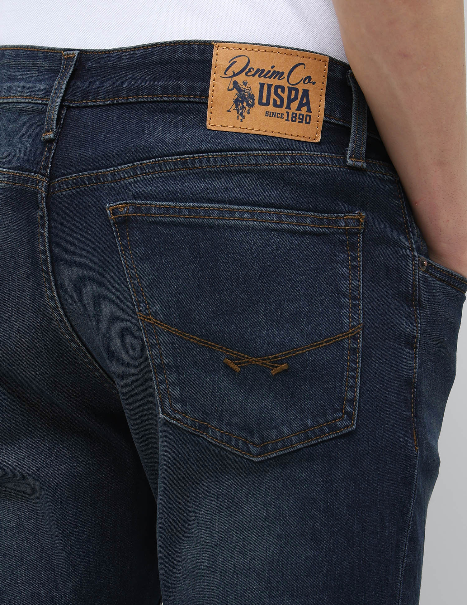 Brandon Slim-Tapered Fit Blue Jeans Med Blue - U.S. POLO ASSN. | Large