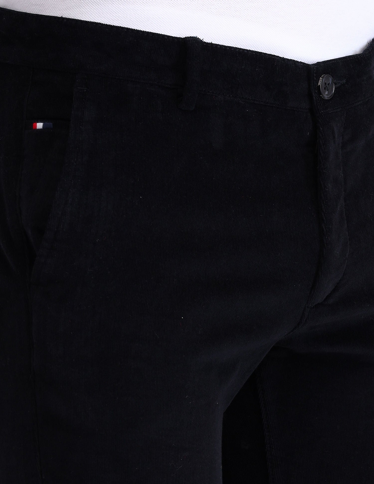 Denver Slim Fit Solid Trousers Black - U.S. Polo Assn. India | Large