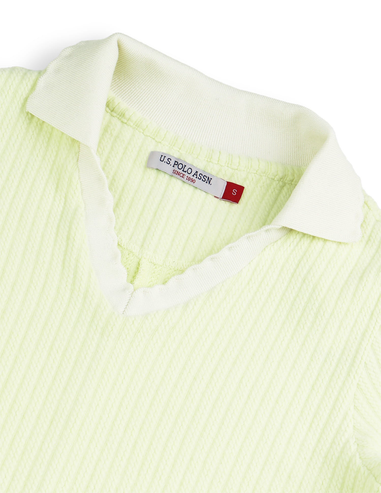 Textured Scalloped Collar Dress Green - U.S. Polo Assn. India | Large