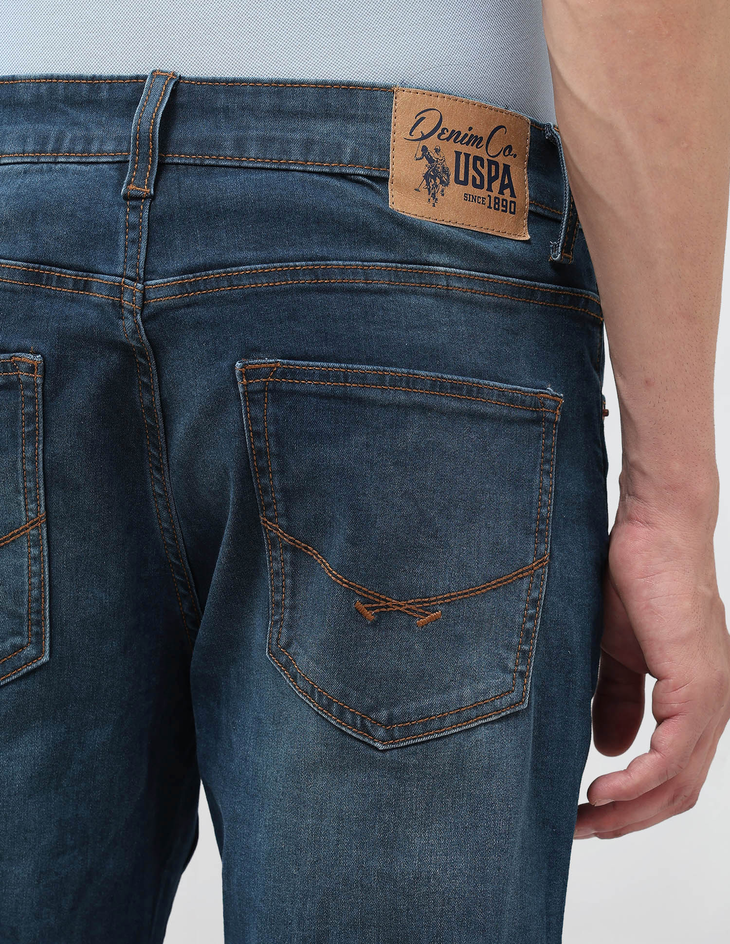 Cole Comfort Cropped Fit Blue Jeans Indigo - U.S. POLO ASSN. | Large