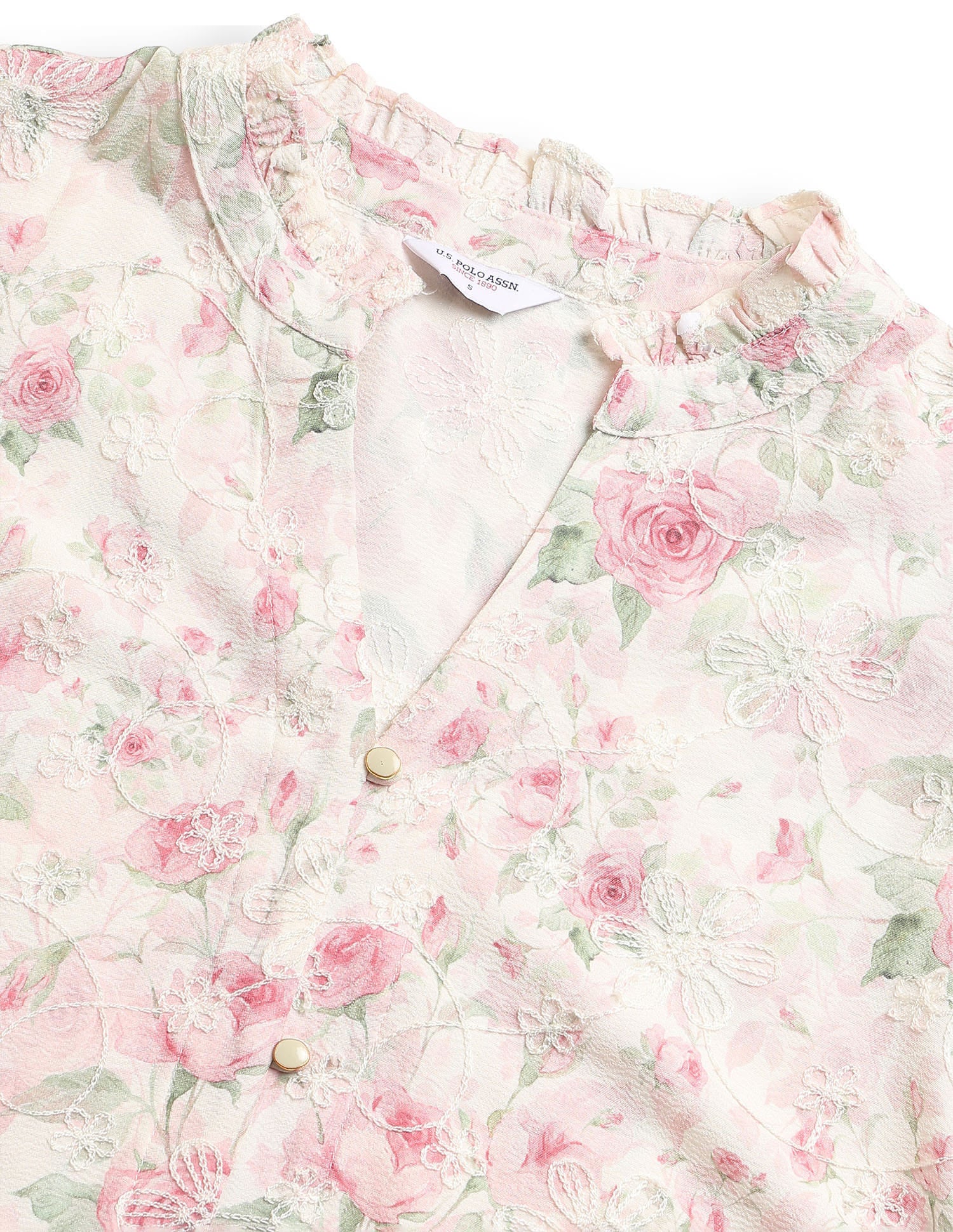 Floral Printed Regular Fit Top Pink - U.S. Polo Assn. India | Large