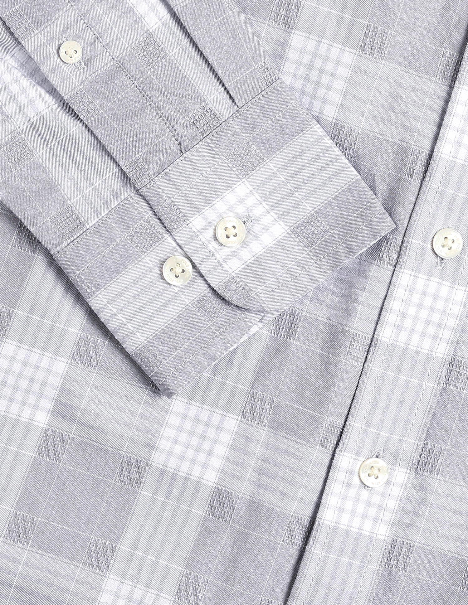 Twill Regular Fit Grid Tattersall Checked Shirt Light Grey - U.S. Polo Assn. India | Large