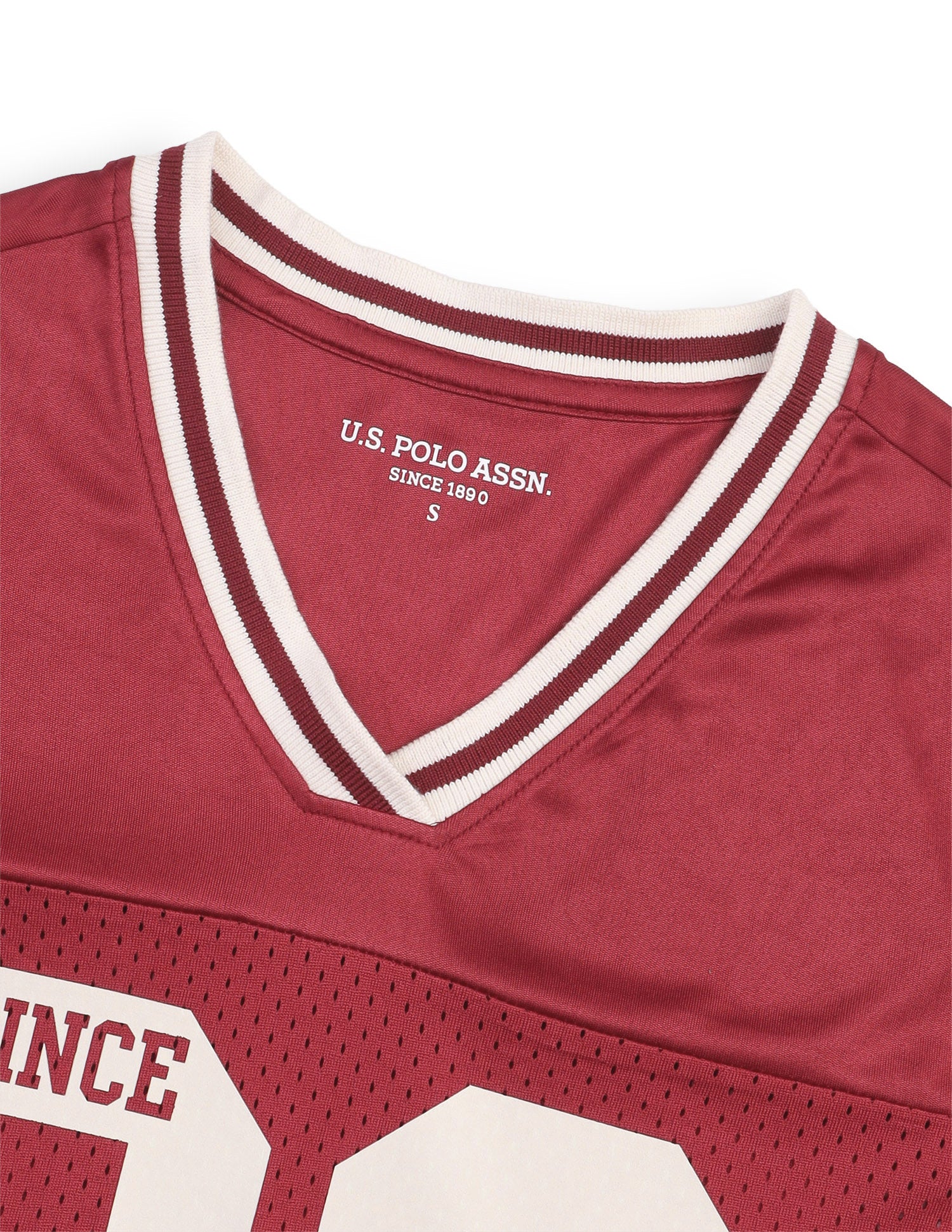 Brand Printed Sporty Mesh T-Shirt Dark Red - U.S. Polo Assn. India | Large