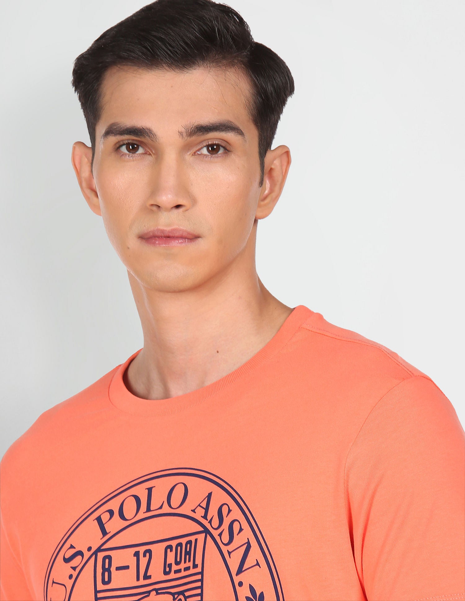 Pure Cotton Brand Print T-Shirt Coral - U.S. Polo Assn. India | Large