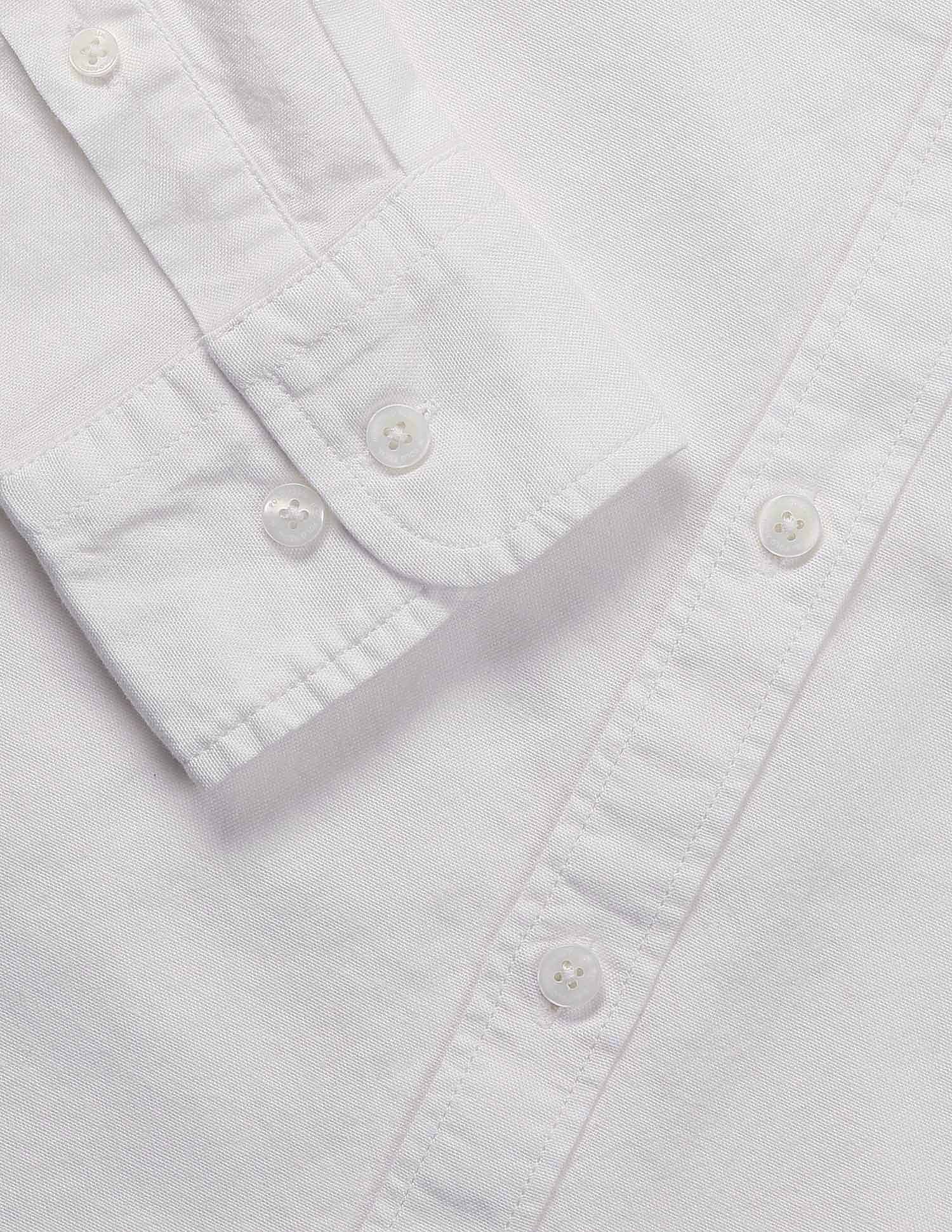Solid Oxford Stretch Button Down Shirt White - U.S. Polo Assn. India | Large