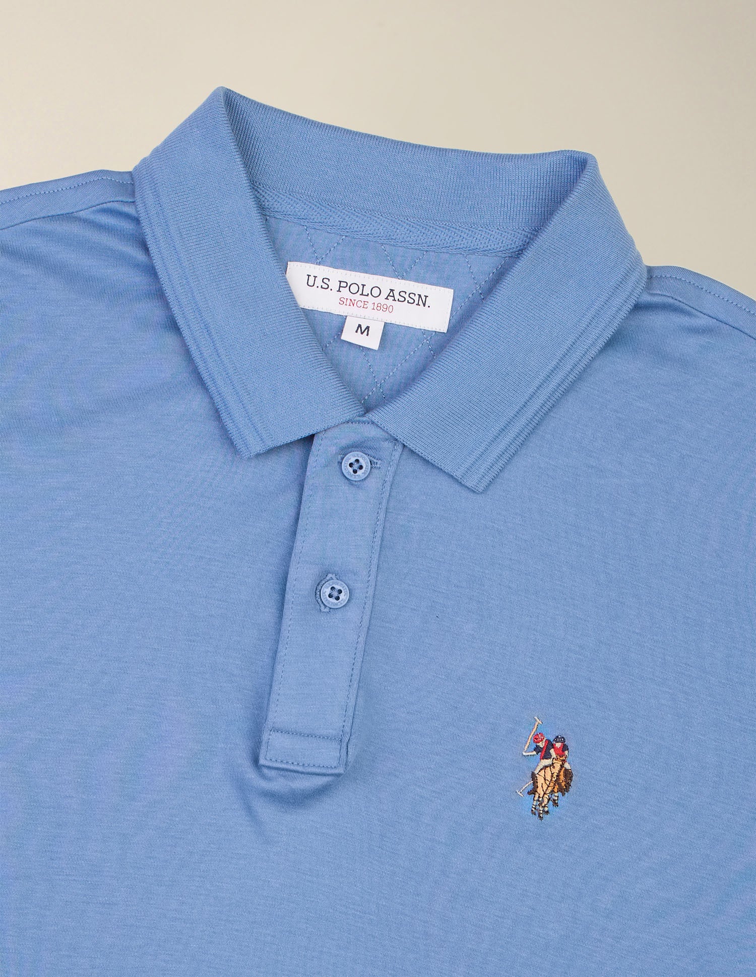 Solid Slim Fit Polo Shirt Blue - U.S. Polo Assn. India | Large