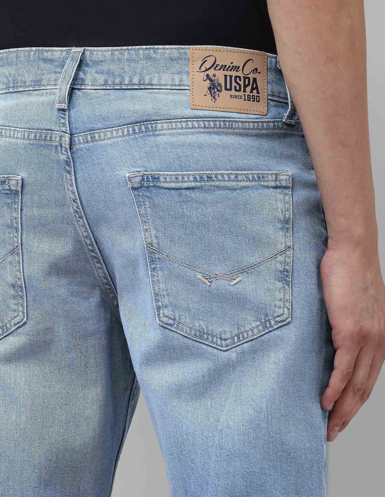 Cole Comfort Cropped Fit Blue Jeans Rags Wash - U.S. POLO ASSN. | Large