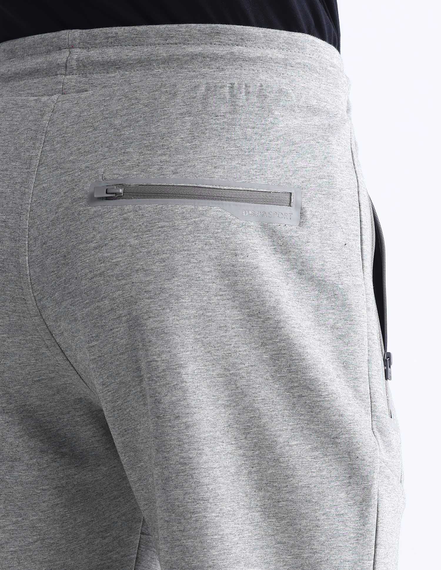 Heathered Slim Fit Active Shorts Grey - U.S. Polo Assn. India | Large