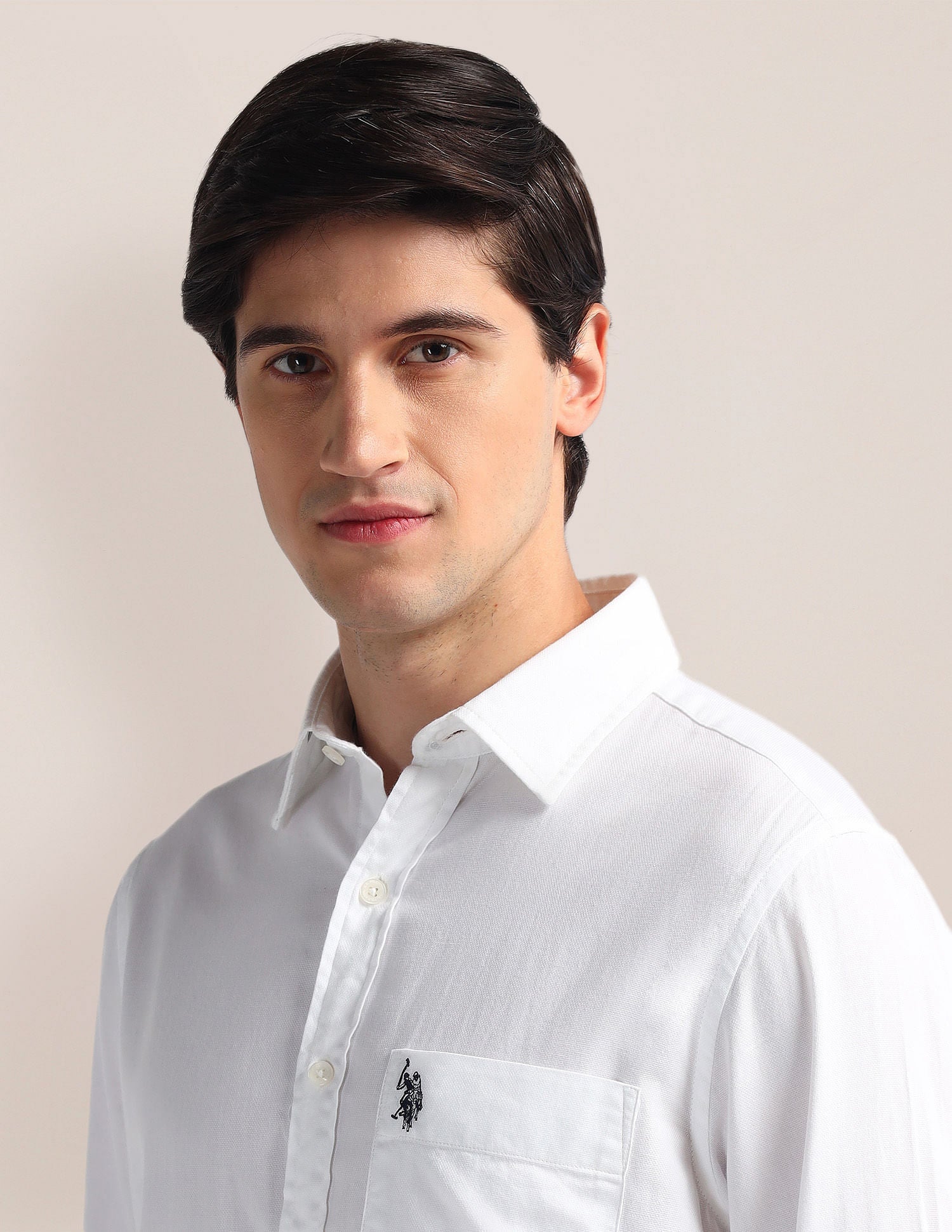 Tailored Fit Pure Cotton Shirt White - U.S. Polo Assn. India | Large