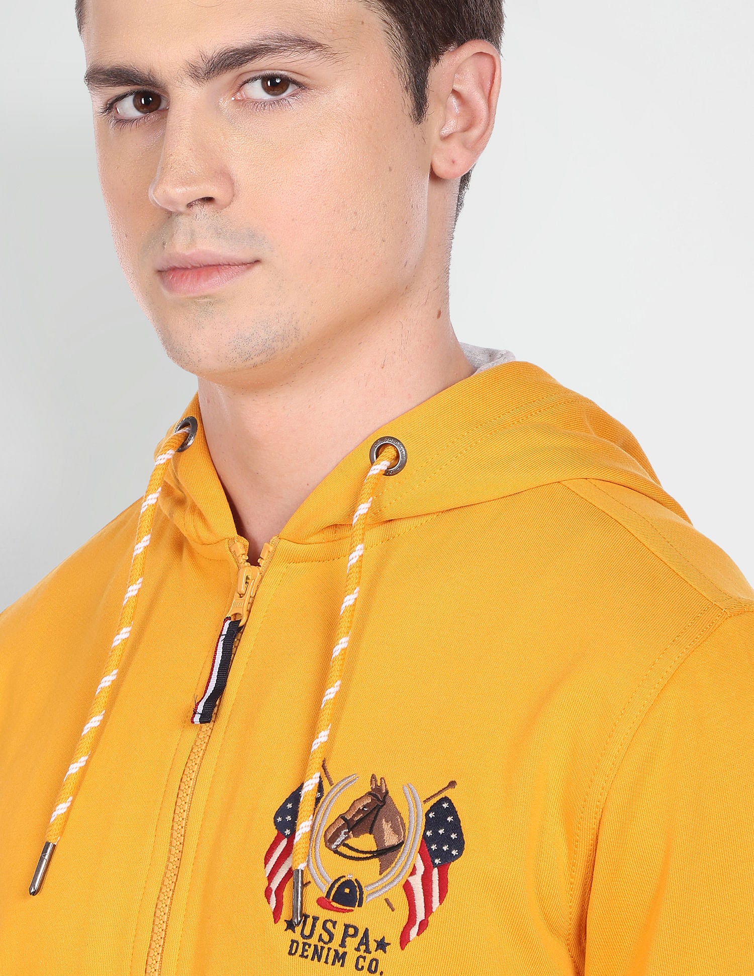 Solid Hooded Sweatshirt Mustard - U.S. Polo Assn. India | Large