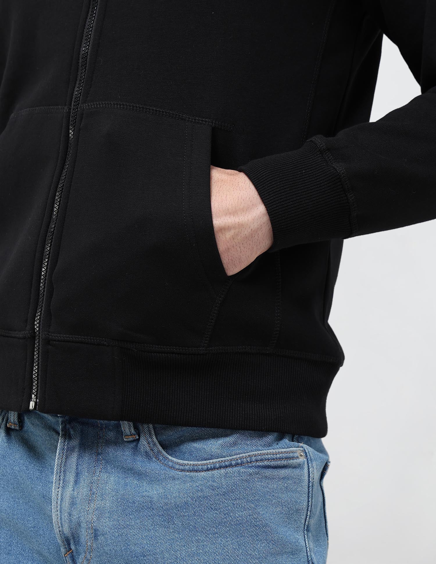 Solid Regular Fit Sweatshirt Black - U.S. POLO ASSN. | Large