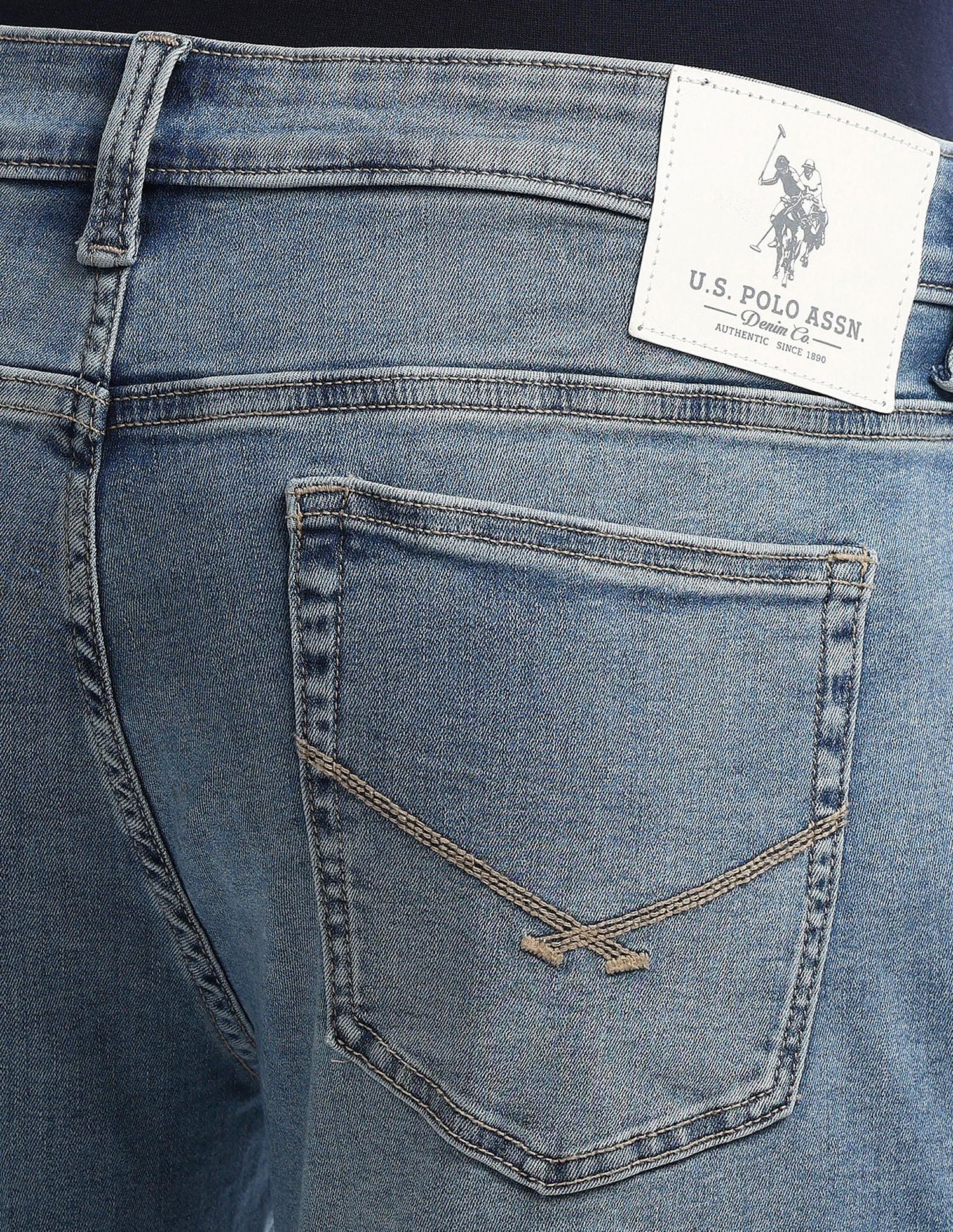Brandon Slim Tapered Blue Jeans Blue - U.S. Polo Assn. India | Large