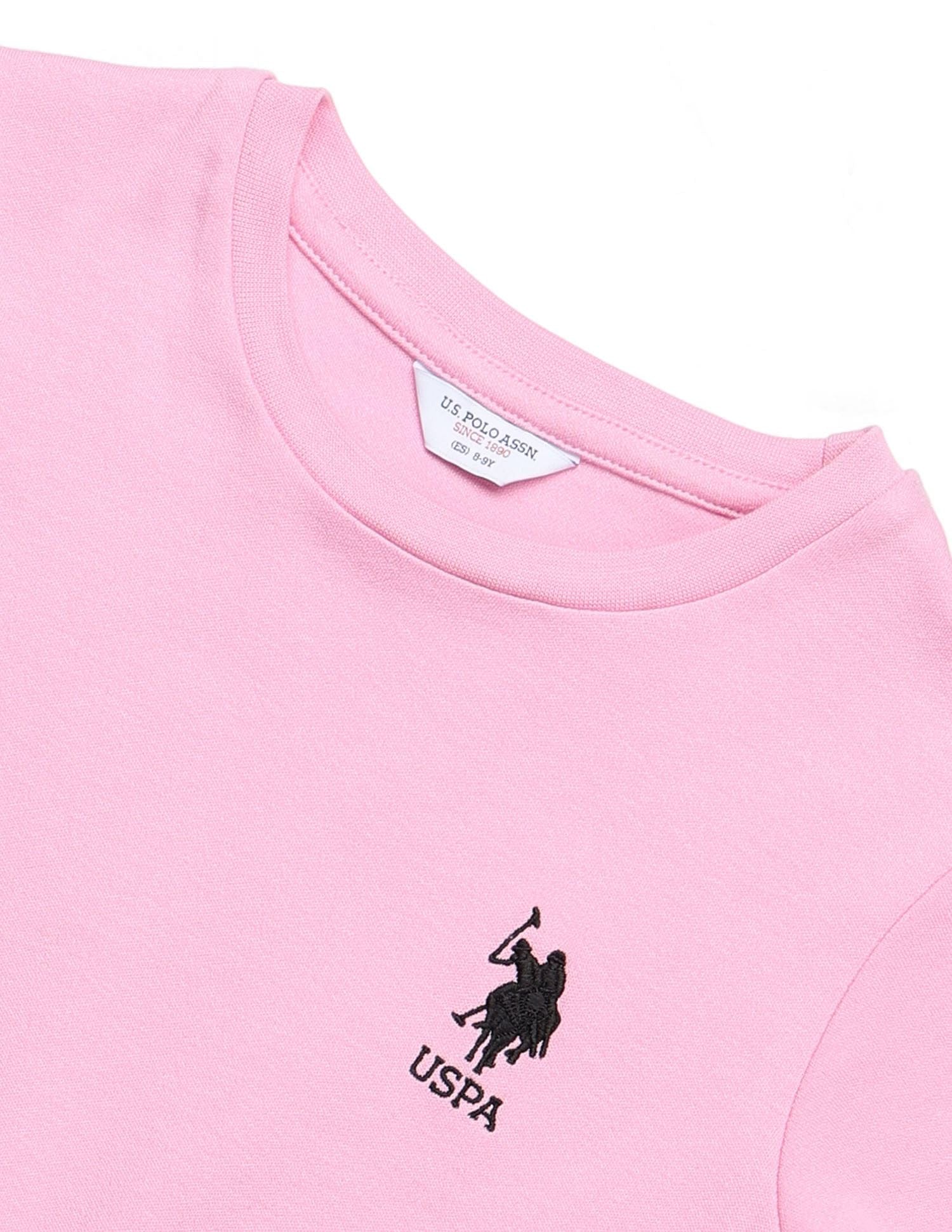 Girls Solid Fit And Flare Dress Pink - U.S. POLO ASSN. | Large