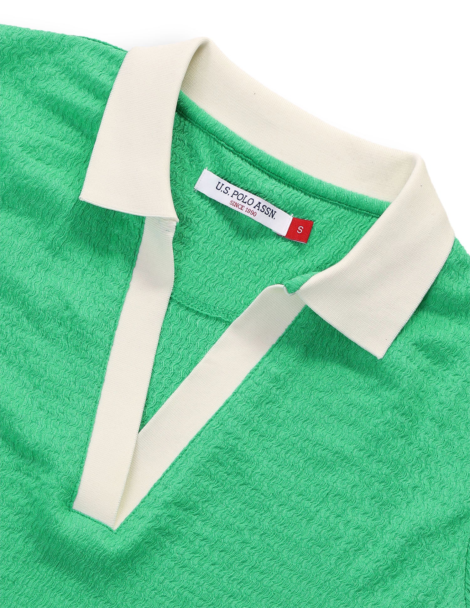 Textured Regular Fit Polo Shirt Green - U.S. Polo Assn. India | Large