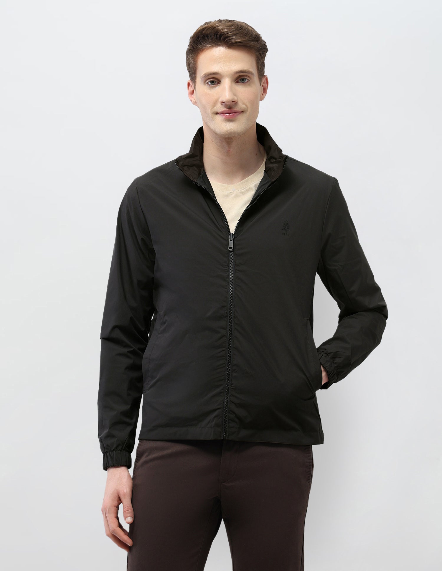 Reversible Colour Blocked Jacket Choco - U.S. Polo Assn. India | Large