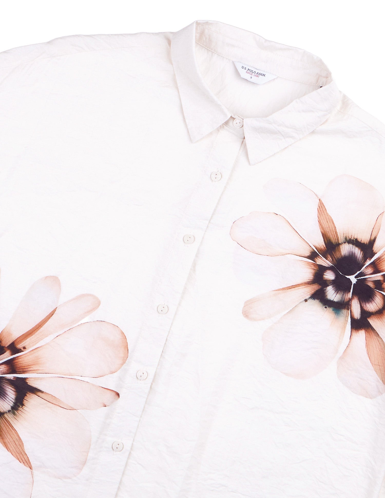 Floral Printed Regular Fit Shirt Off White - U.S. Polo Assn. India | Large
