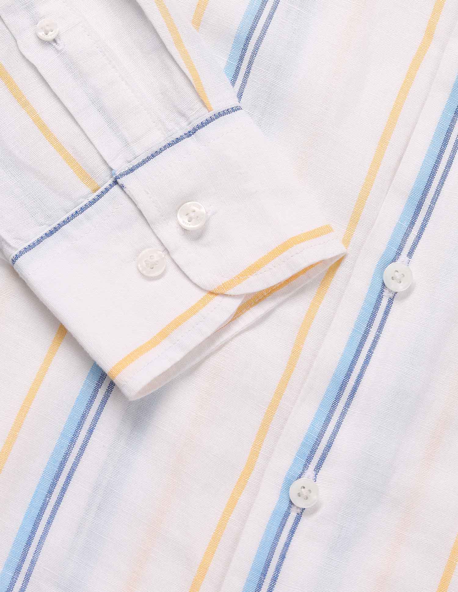 Vertical Striped Tailored Fit Shirt White - U.S. Polo Assn. India | Large