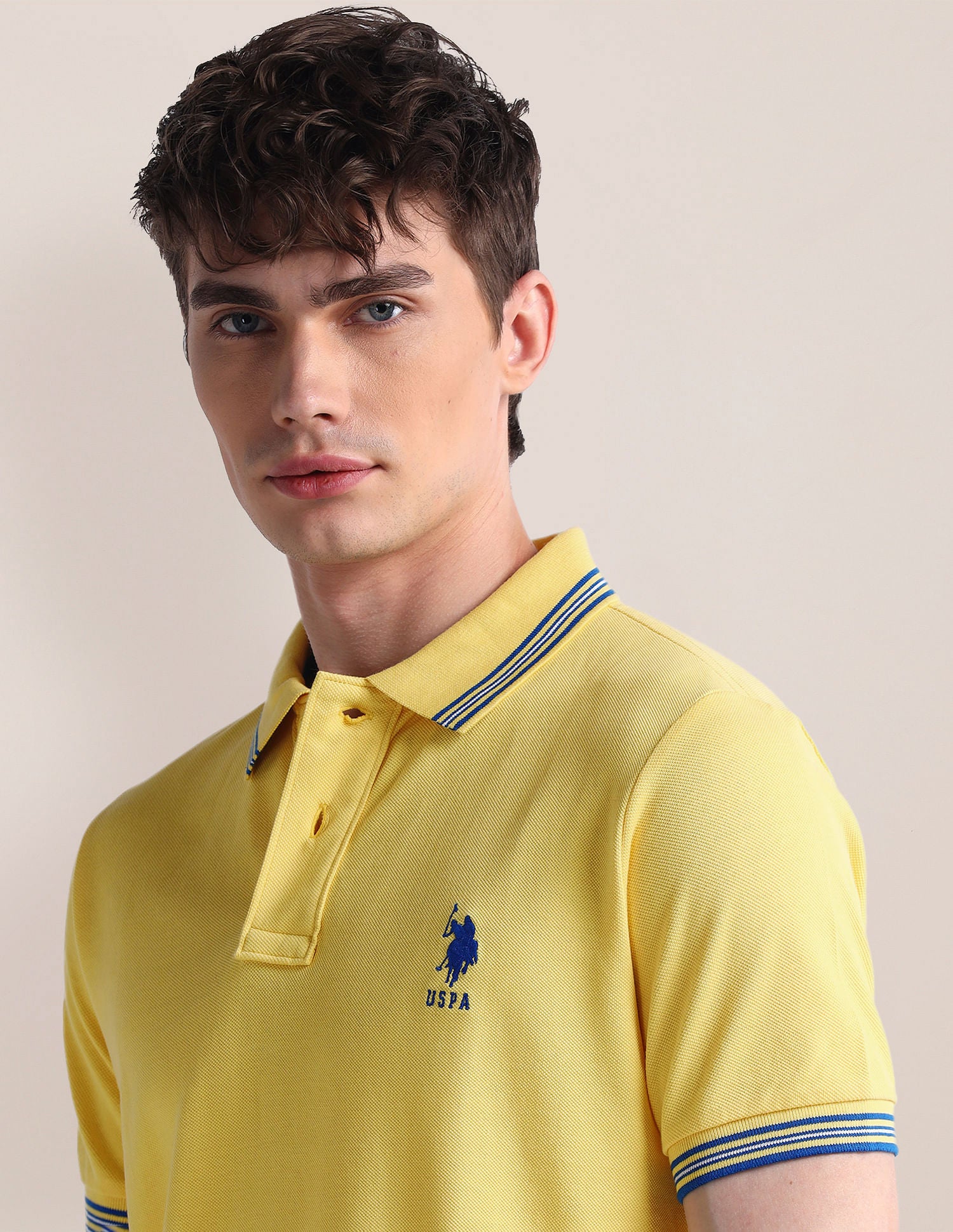 Slim Fit Short Sleeve Polo Shirt Yellow - U.S. POLO ASSN. | Large