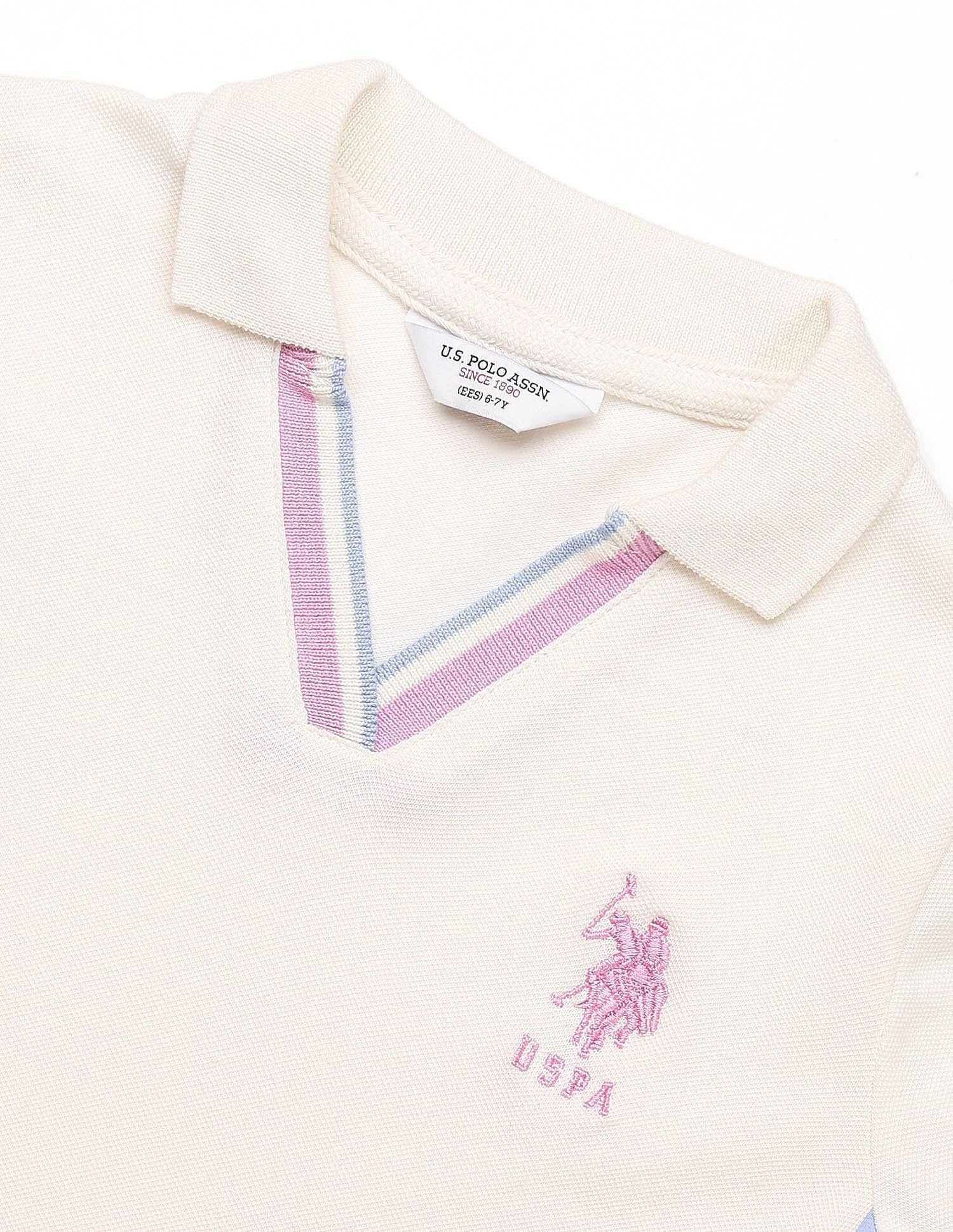 Girls Solid Pleated Tennis Dress Off White - U.S. POLO ASSN. | Large