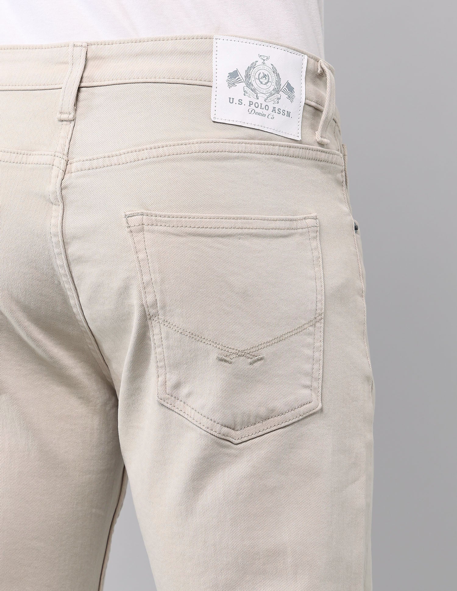 Harold Slim Straight Fit Beige Jeans Light Beige - U.S. POLO ASSN. | Large