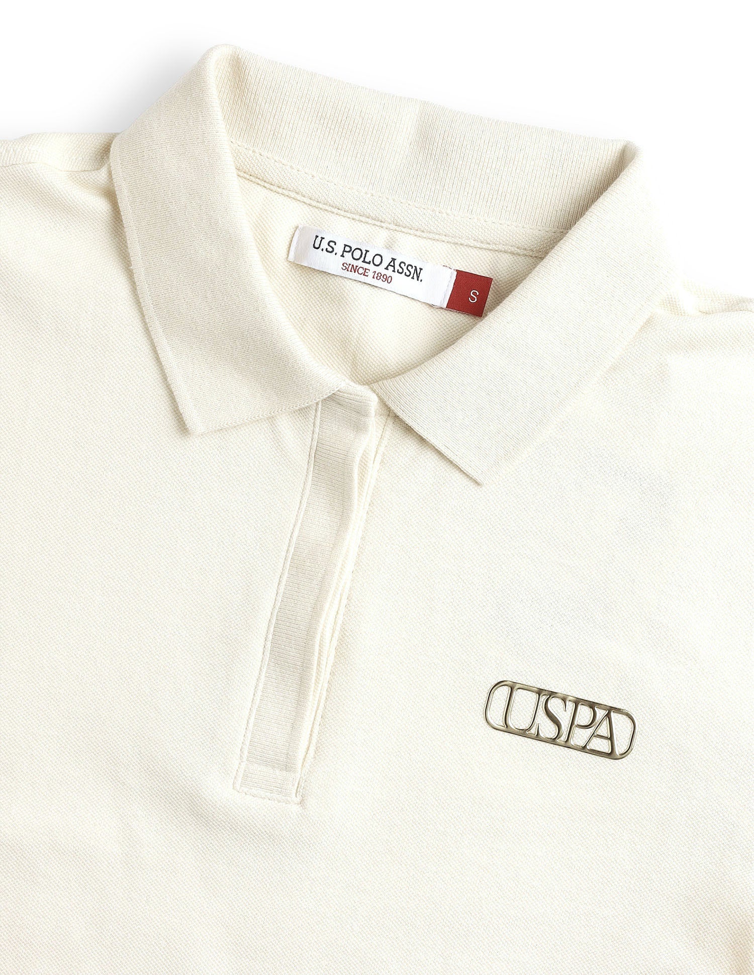 Solid Regular Fit Polo Shirt Ecru - U.S. Polo Assn. India | Large