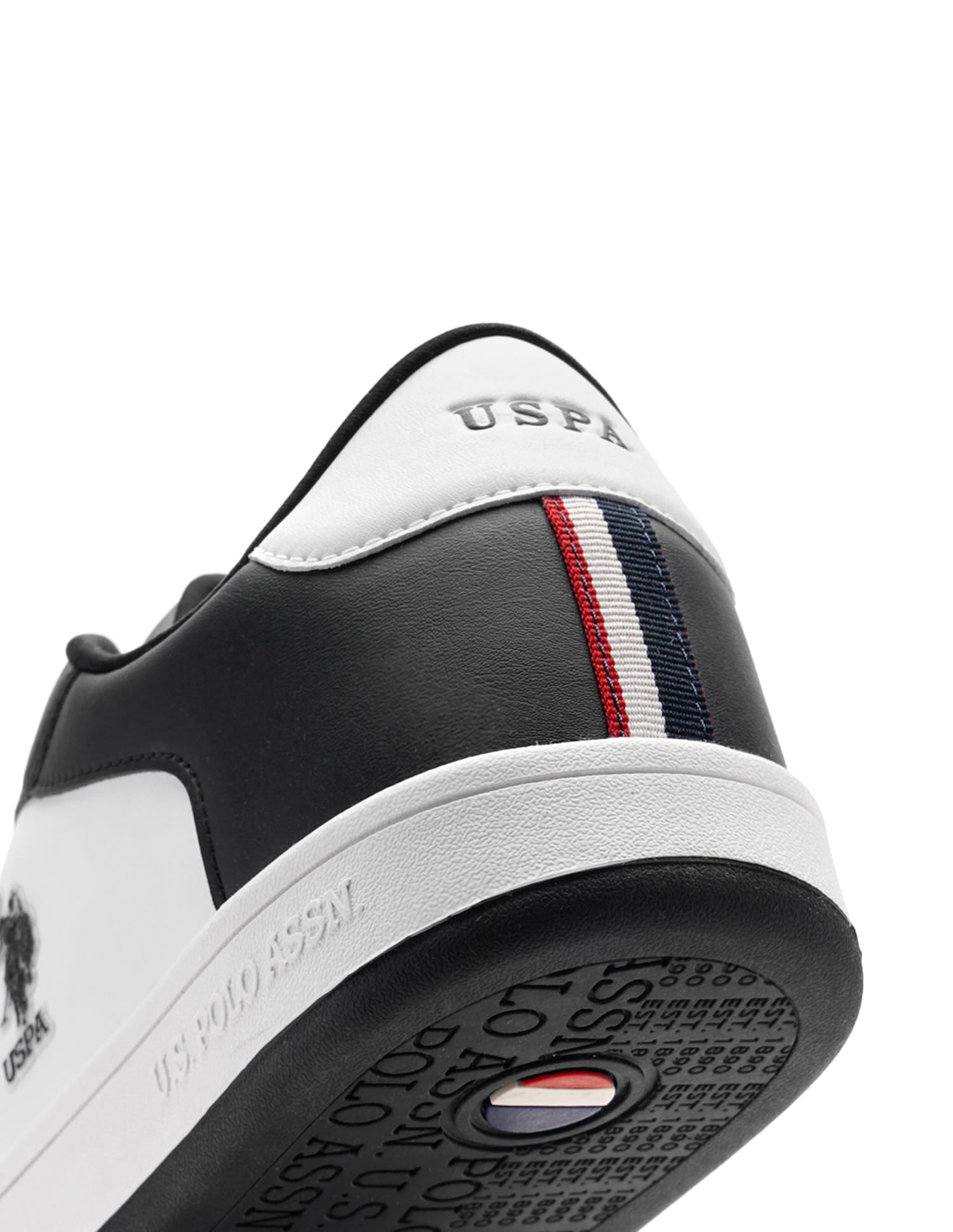 Men Rein 2.0 Black Retro Court Sneakers Black and White - U.S. Polo Assn. India | Large