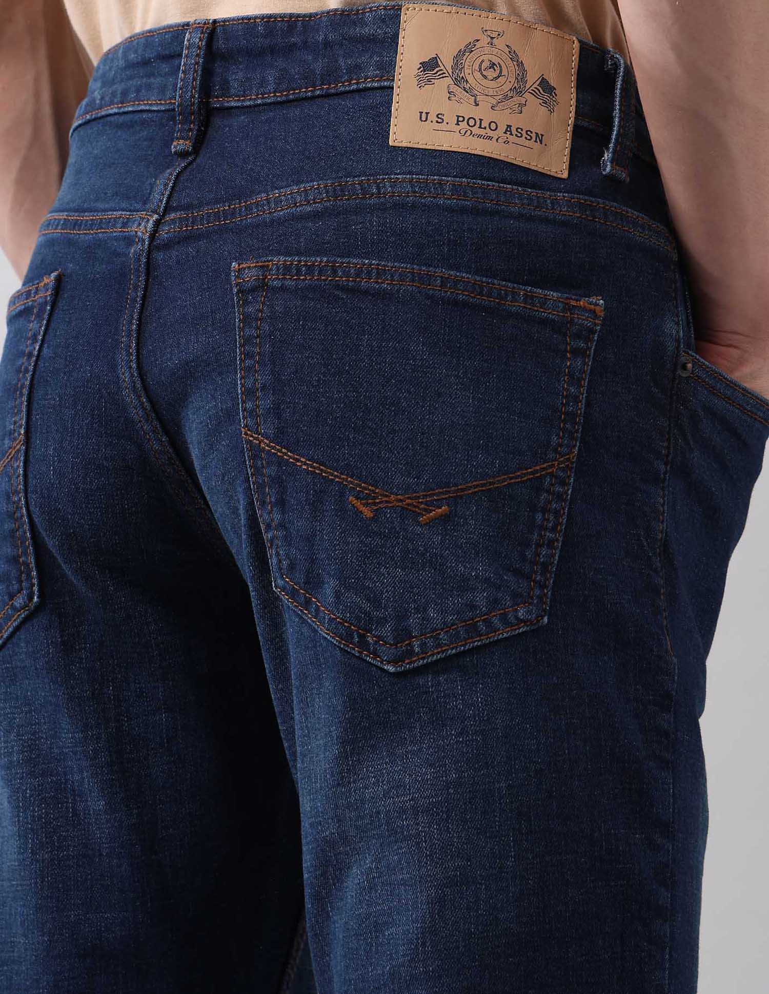 Brandon Slim Tapered Fit Blue Jeans Blue - U.S. POLO ASSN. | Large