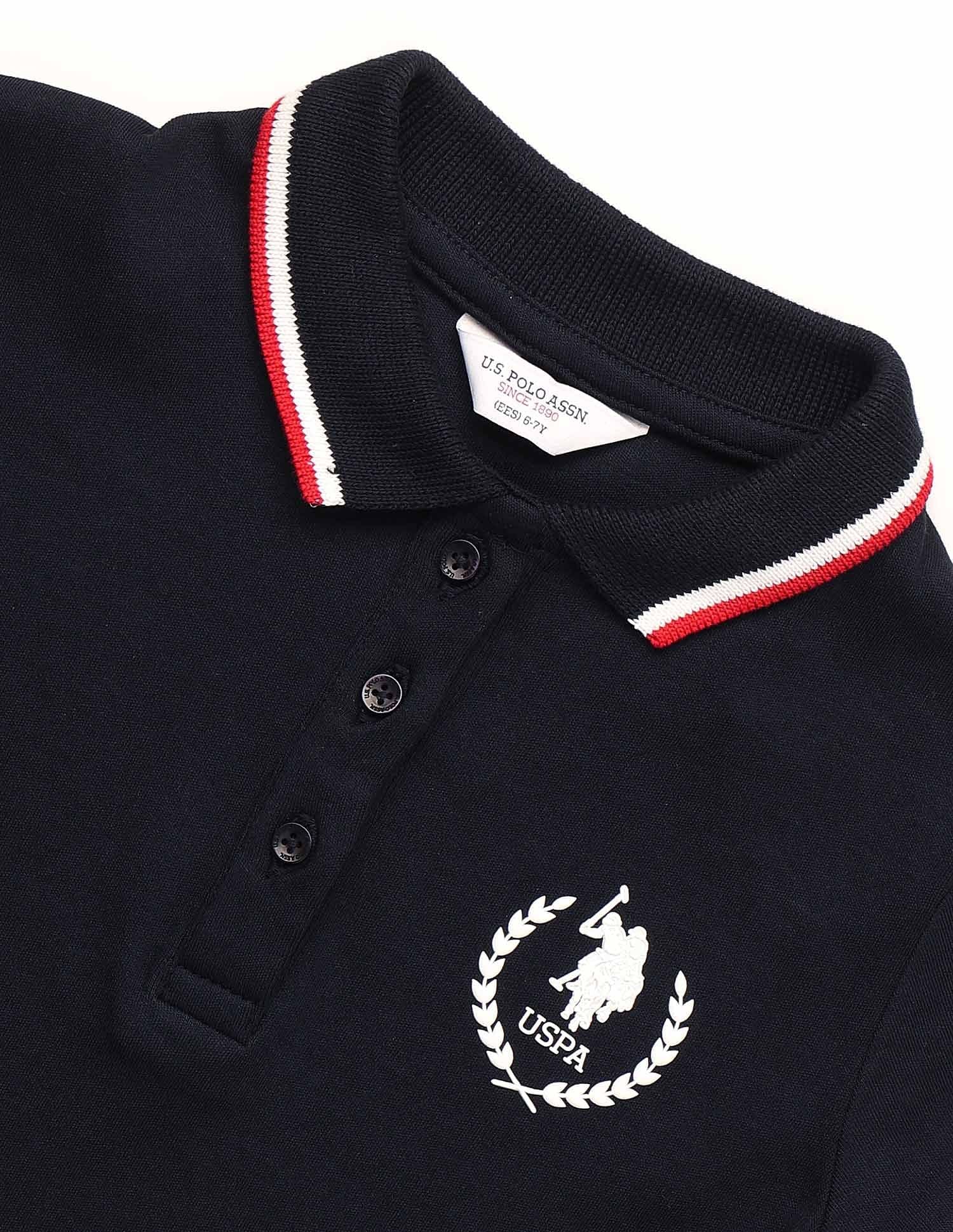 Girls Solid A-line Polo Dress Navy - U.S. POLO ASSN. | Large
