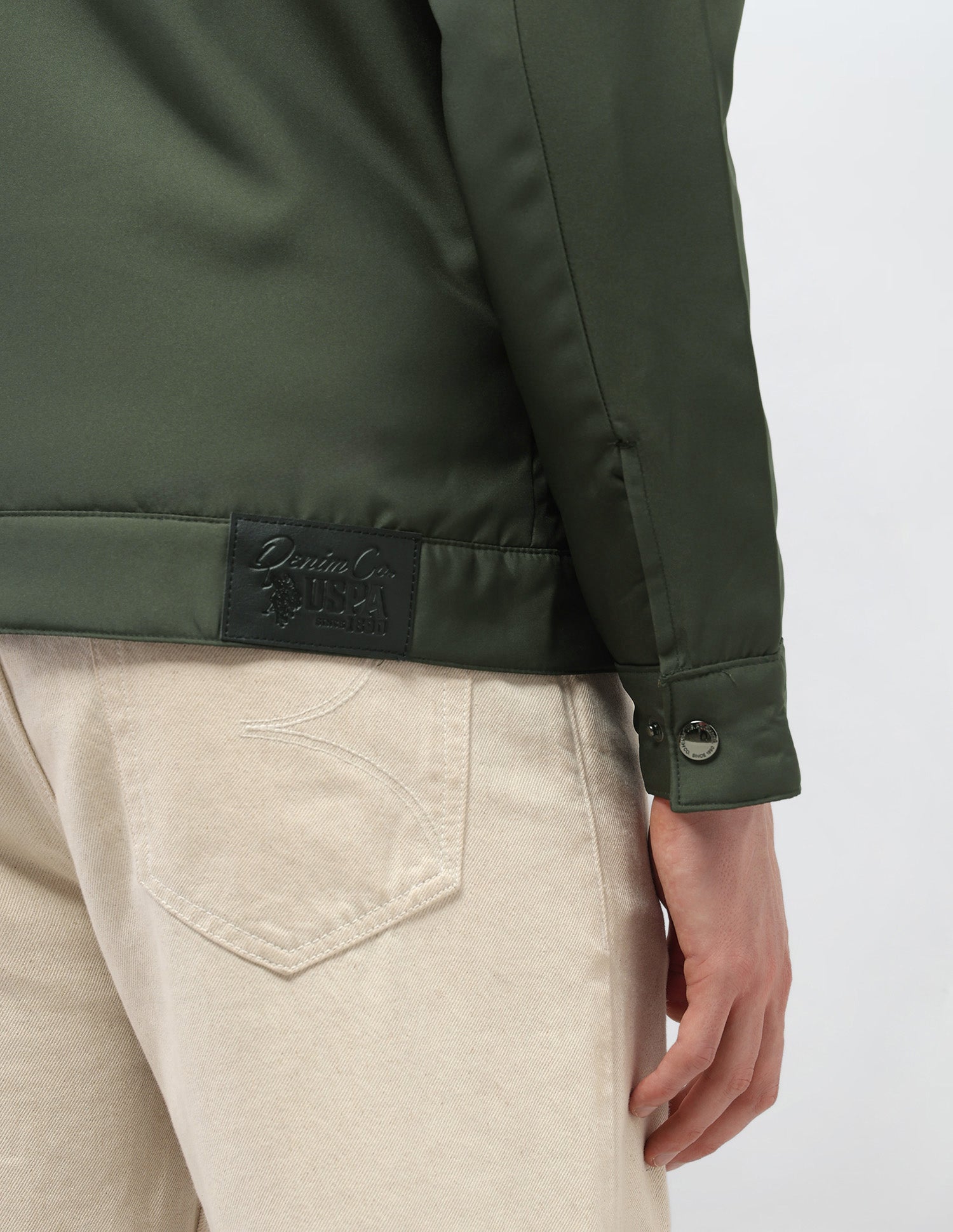 Solid Regular Fit Jacket Olive - U.S. Polo Assn. India | Large