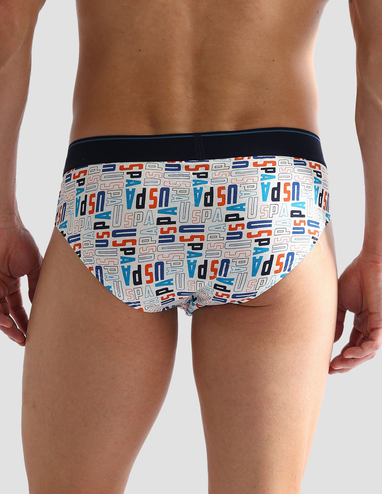 Pure Cotton Antibacterial OEB08 Briefs - Pack Of 2 White and Navy - U.S. POLO ASSN. | Large