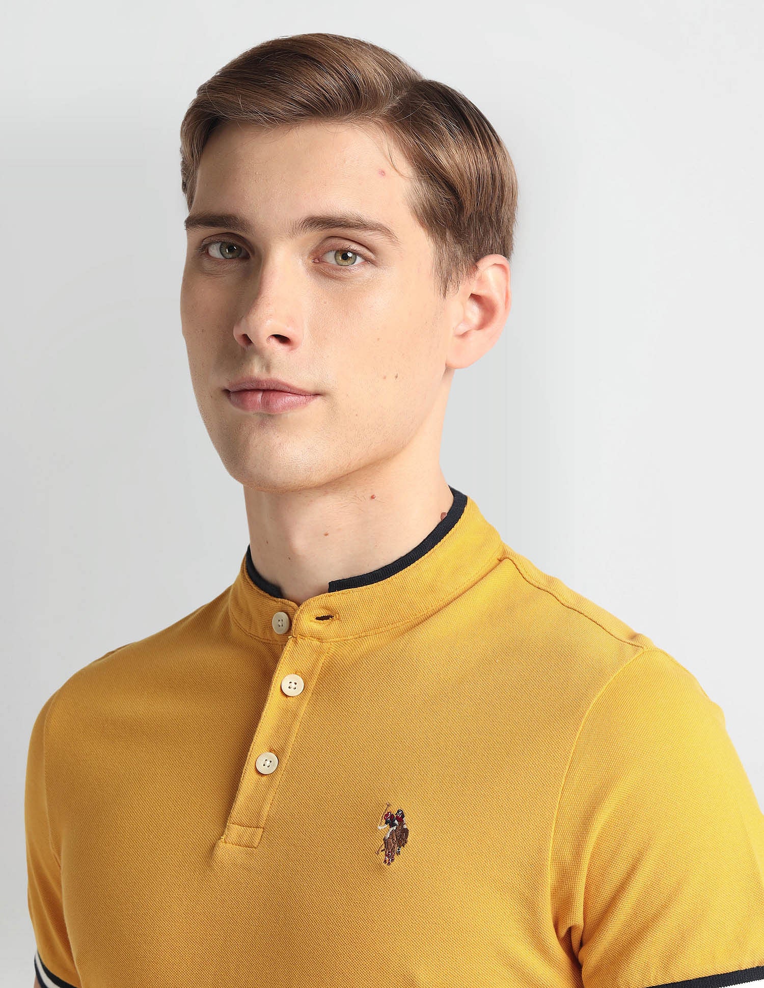 Solid Muscle Fit T-Shirt Mustard - U.S. Polo Assn. India | Large