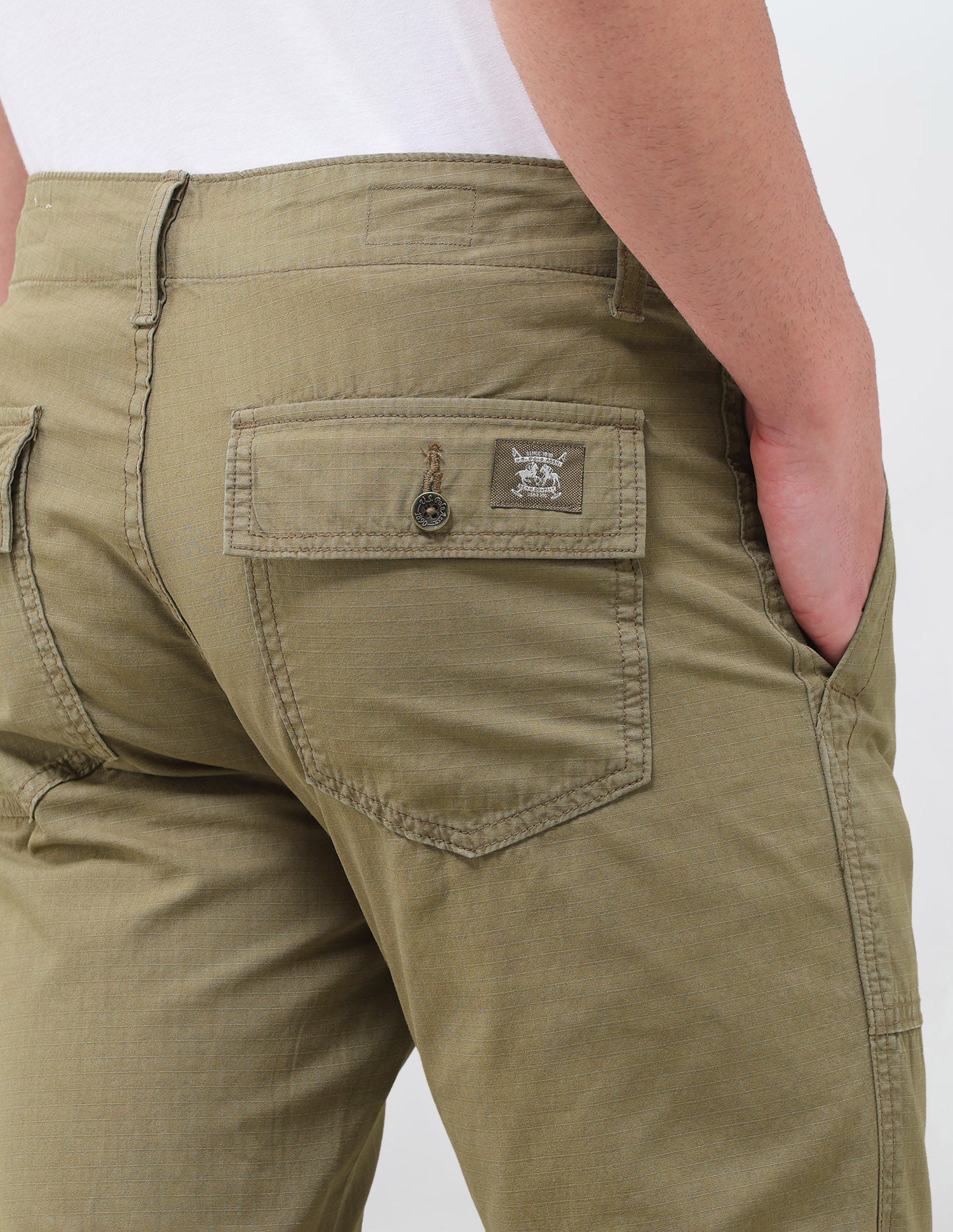 Harold Slim Straight Fit Mid Rise Trouser Tan - U.S. Polo Assn. India | Large