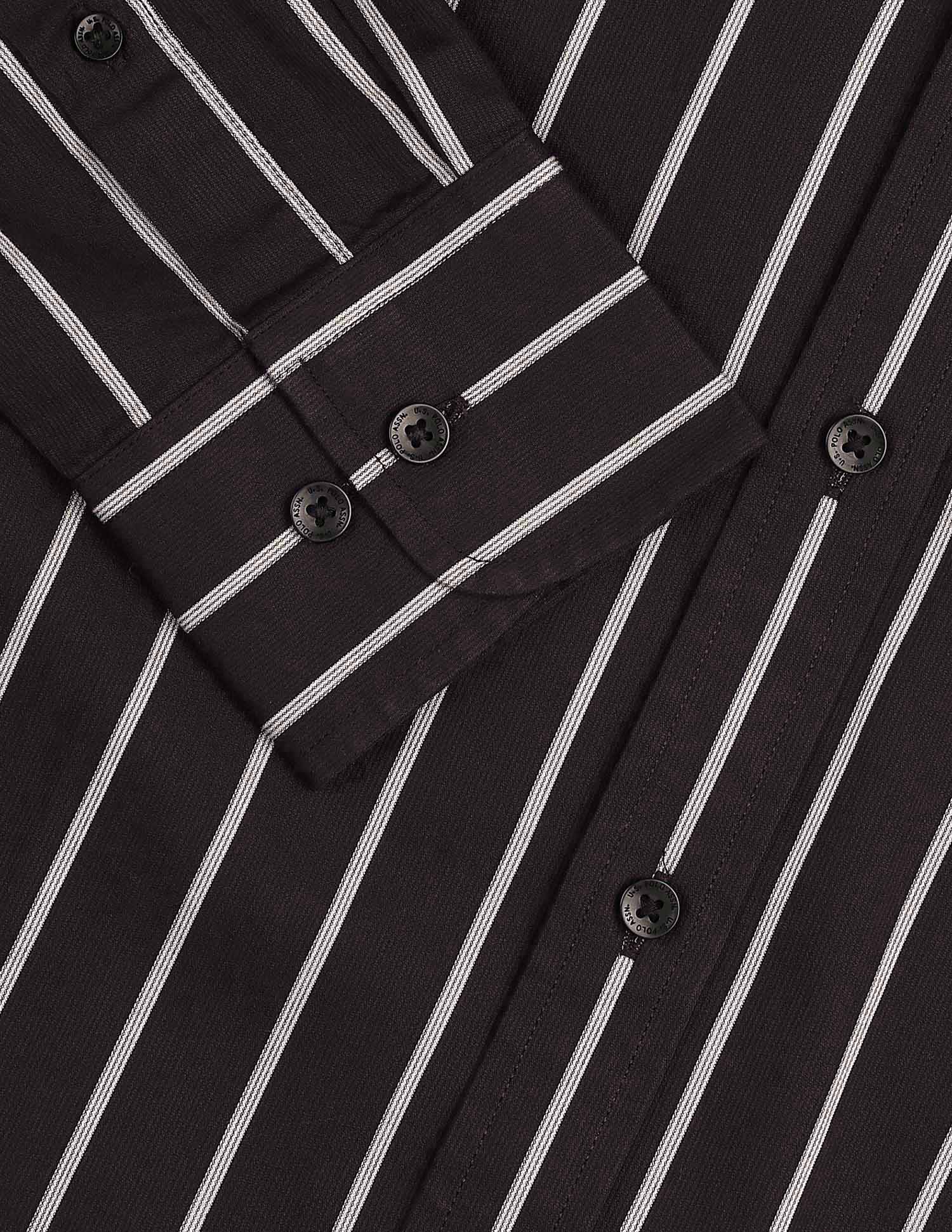 Tailored Fit Vertical Striped Shirt Choco - U.S. POLO ASSN. | Large