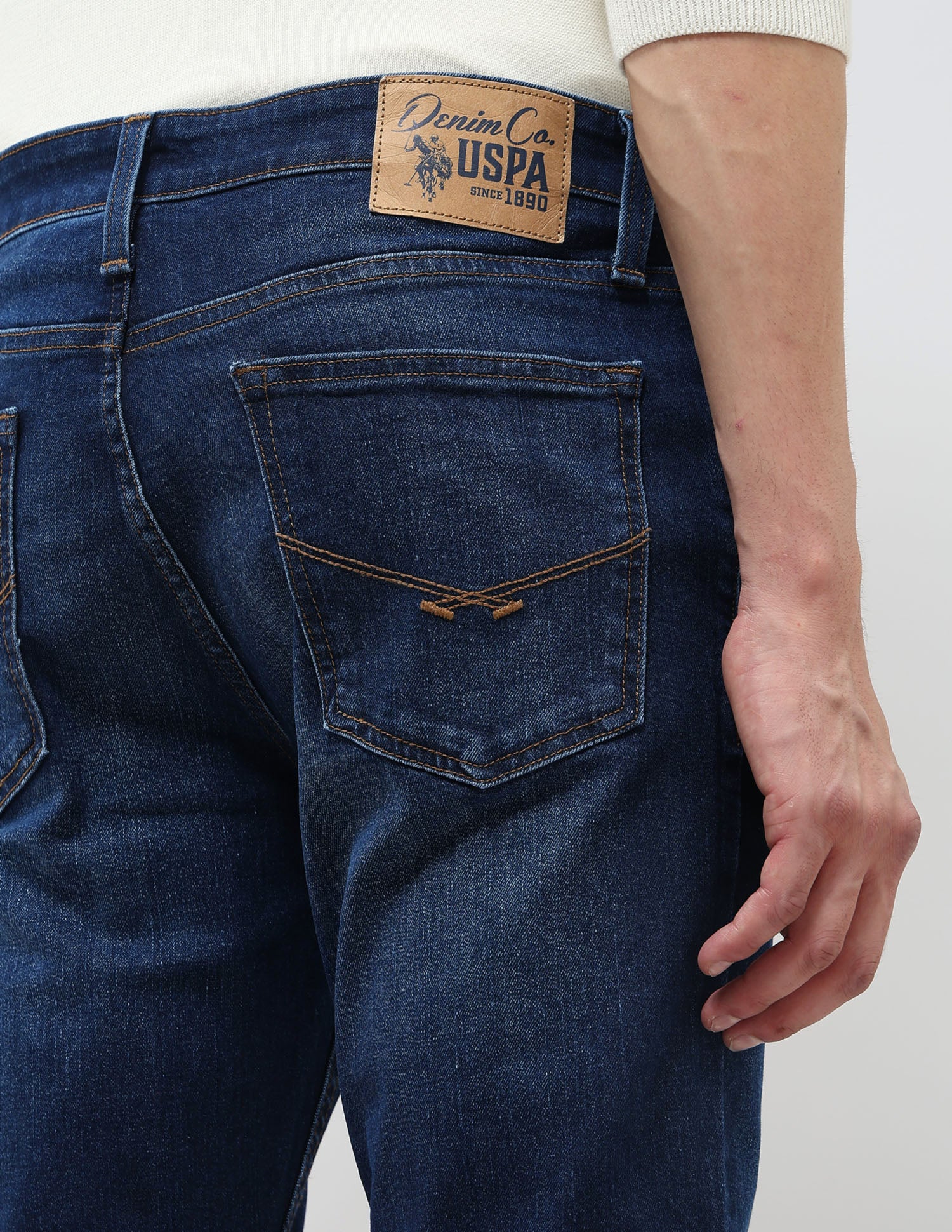 Brandon Slim Tapered Fit Mid Rise Jeans Dark Blue - U.S. POLO ASSN. | Large