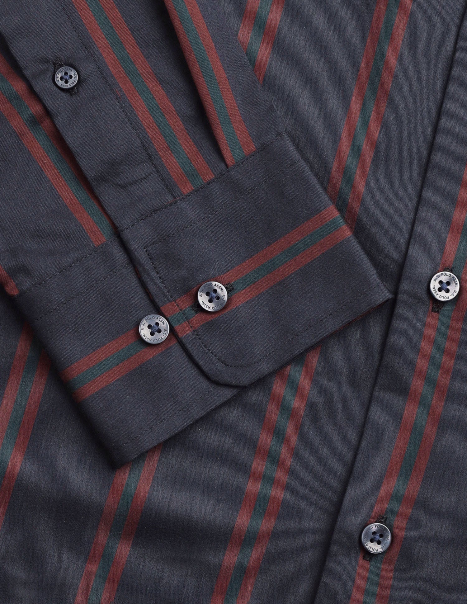 Vertical Striped Satin Shirt Navy - U.S. Polo Assn. India | Large