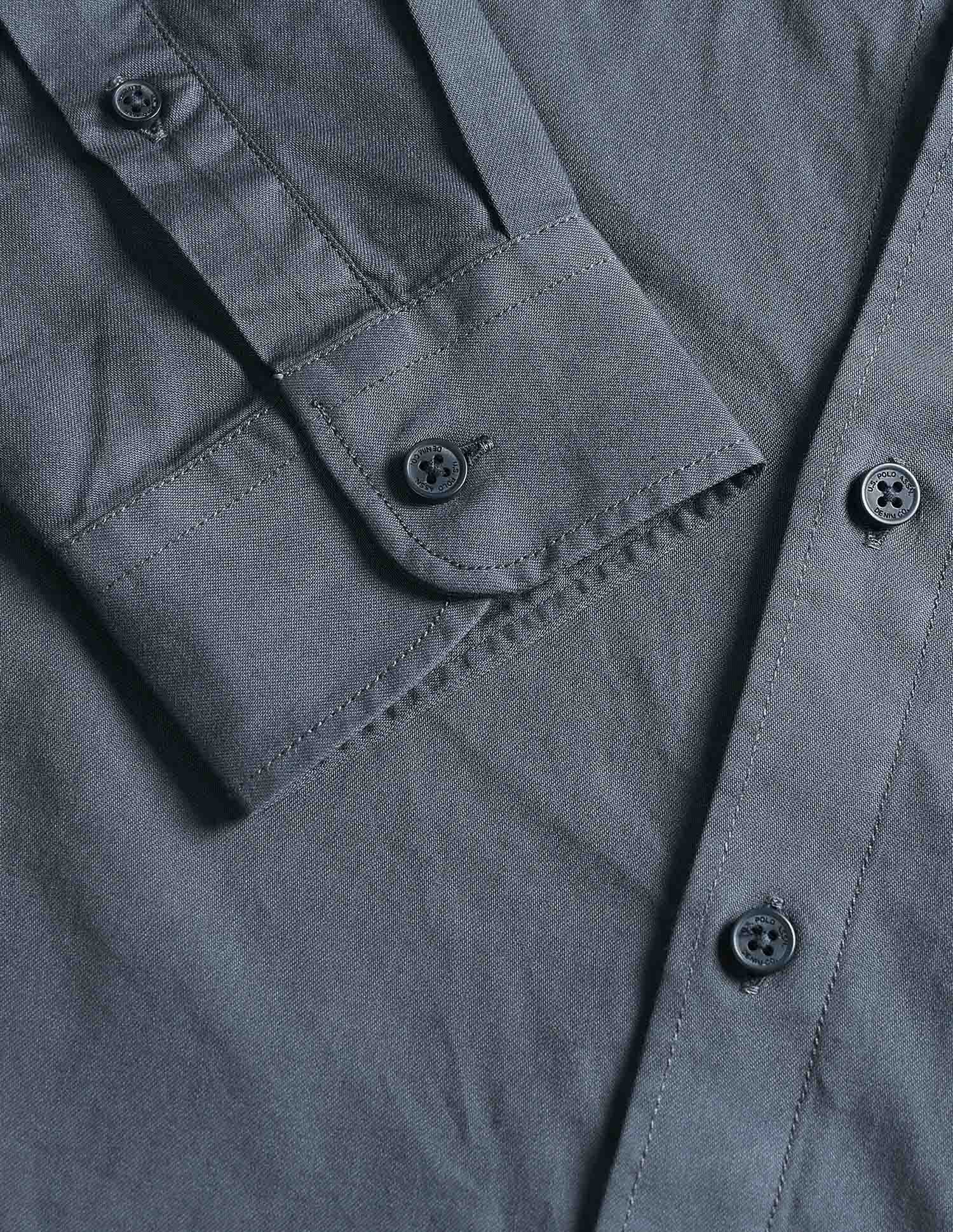Twill Regular Fit Shirt Grey - U.S. Polo Assn. India | Large