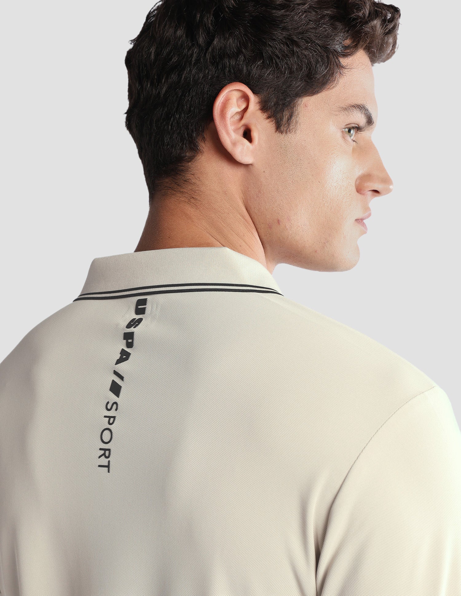 Solid Regular Fit Active Polo Shirt Beige - U.S. Polo Assn. India | Large